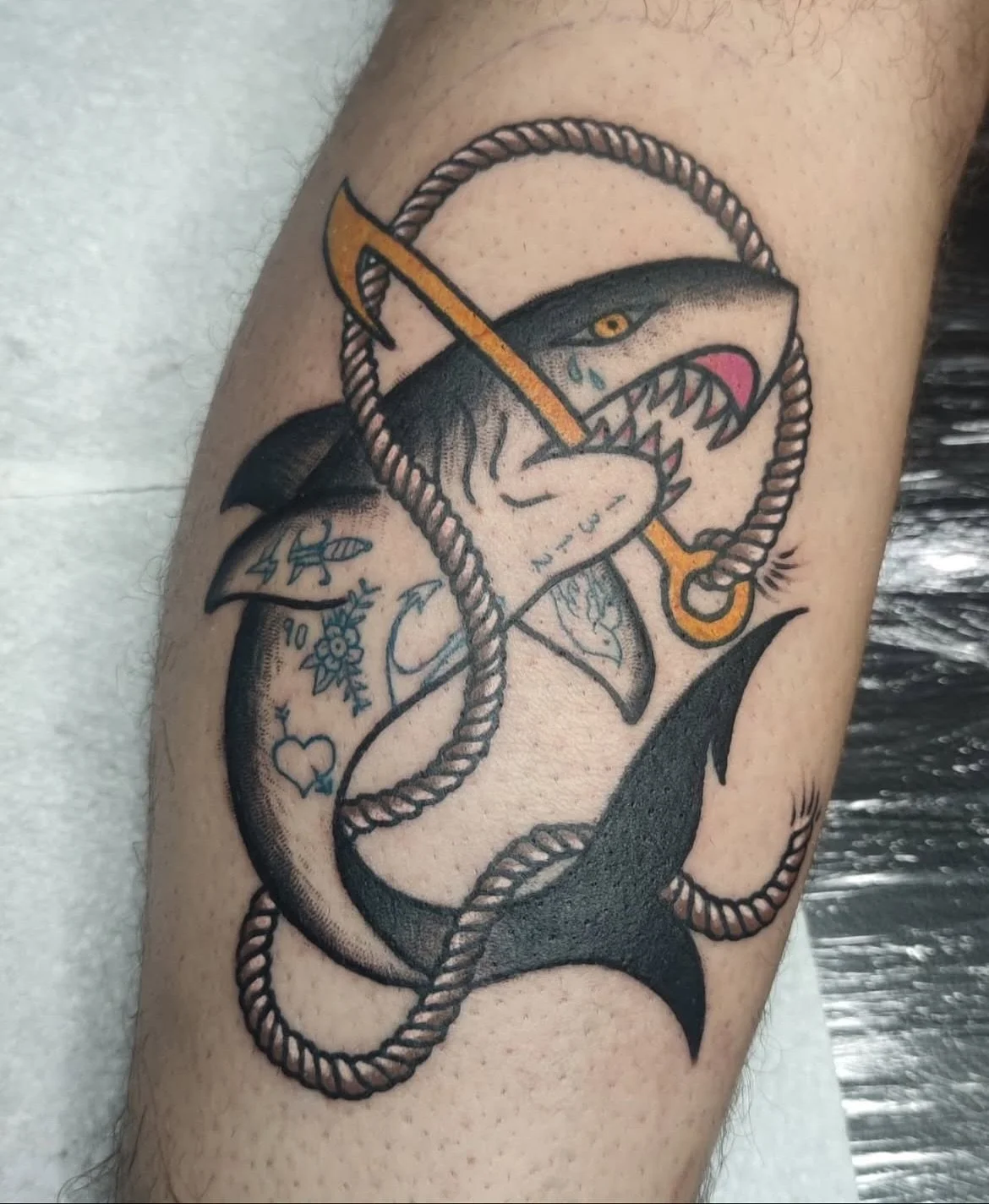 How cool is this tatted trad shark by @rox__tattoo ?? 🦈

To book: DM @rox__tattoo / @chasingghostscork 
.
.
.
#traditionaltattoo#tradtattoo#americantraditionaltattoo#radtrad#traditionaltattooing#tradtattoos#classictattoo#boldtattoos#traditionaltatto