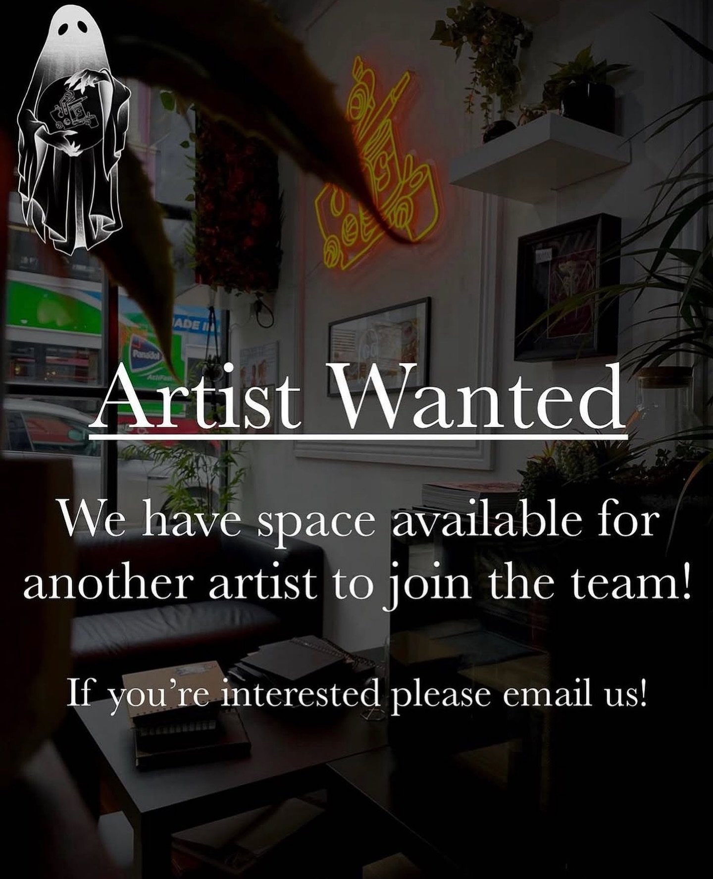***ATTENTION TATTOO ARTISTS***
With the new move approaching we are so excited to have space for the right person to come join our team 👻

Applicants must have a strong portfolio and at least 2 years experience working in a studio. Having your own c