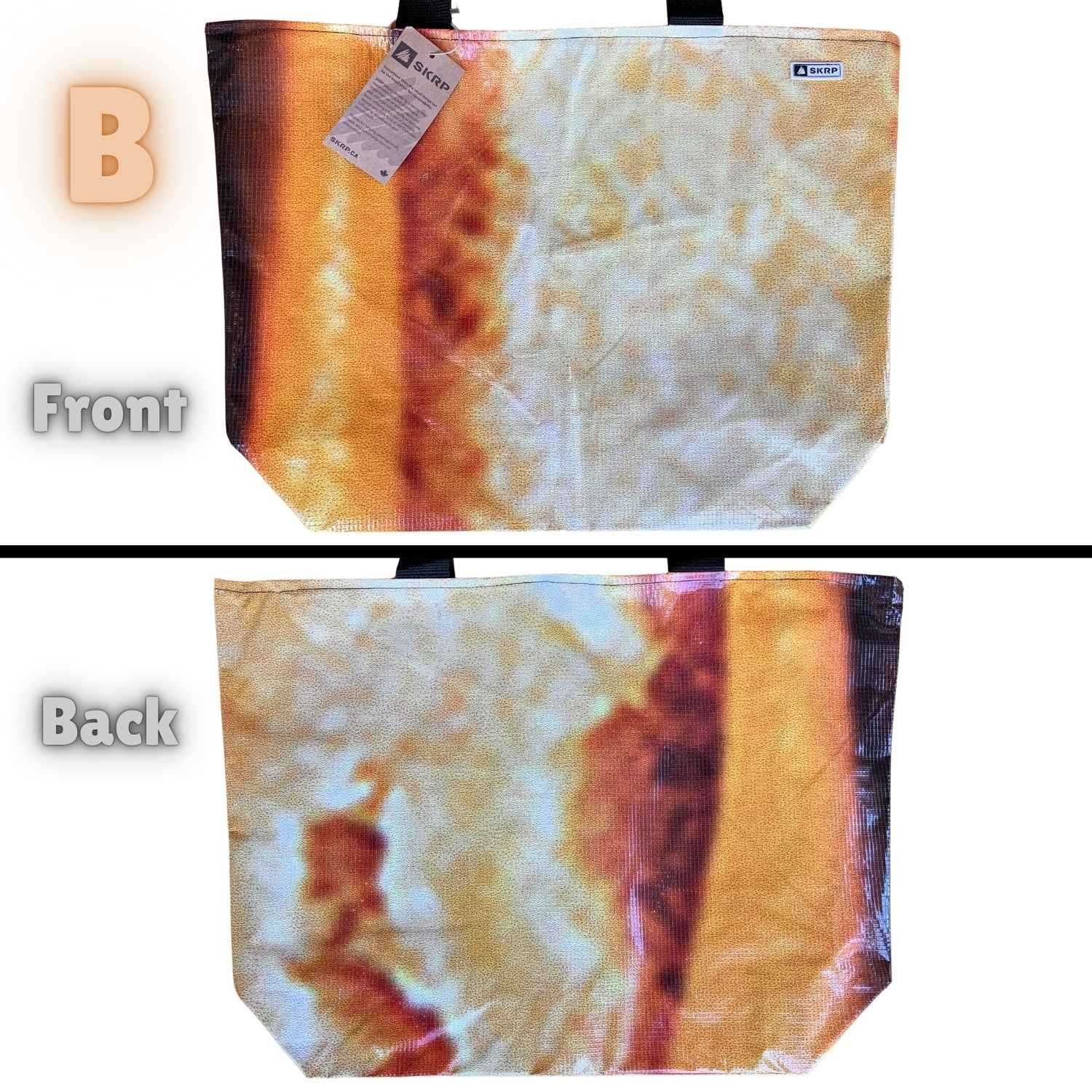 SKRP One Of A Kind Recycled Billboard Tote Bag Eco Chic Abstract Art Graphic Street Style Travel Carryall Shoulder Tote Bags Made With Billboards