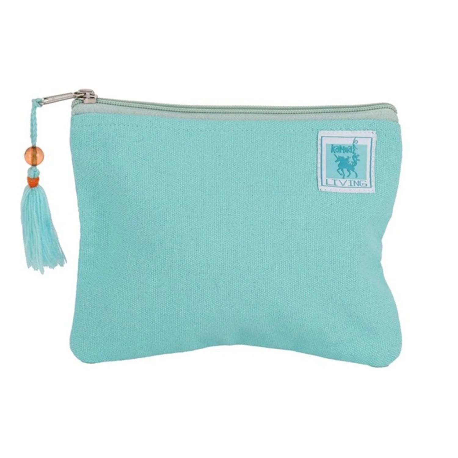 Karma Living Colorful Beaded Happy Pouch Purse Clutch Bag With Tassel Zip Top Closure