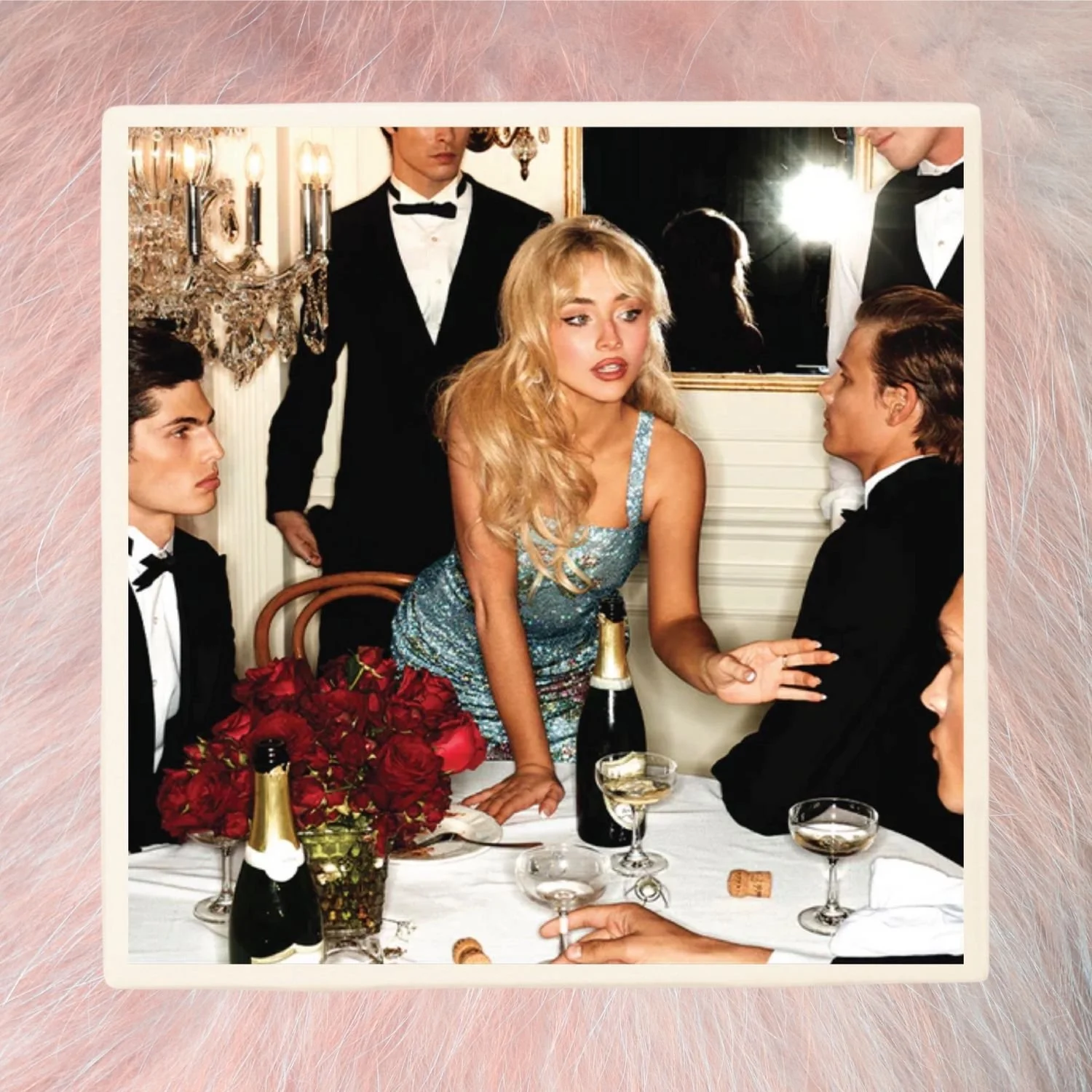 Sabrina Carpenter Man's Best Friend Album Cover Drink Coaster Dinner Party Alternate Cover
