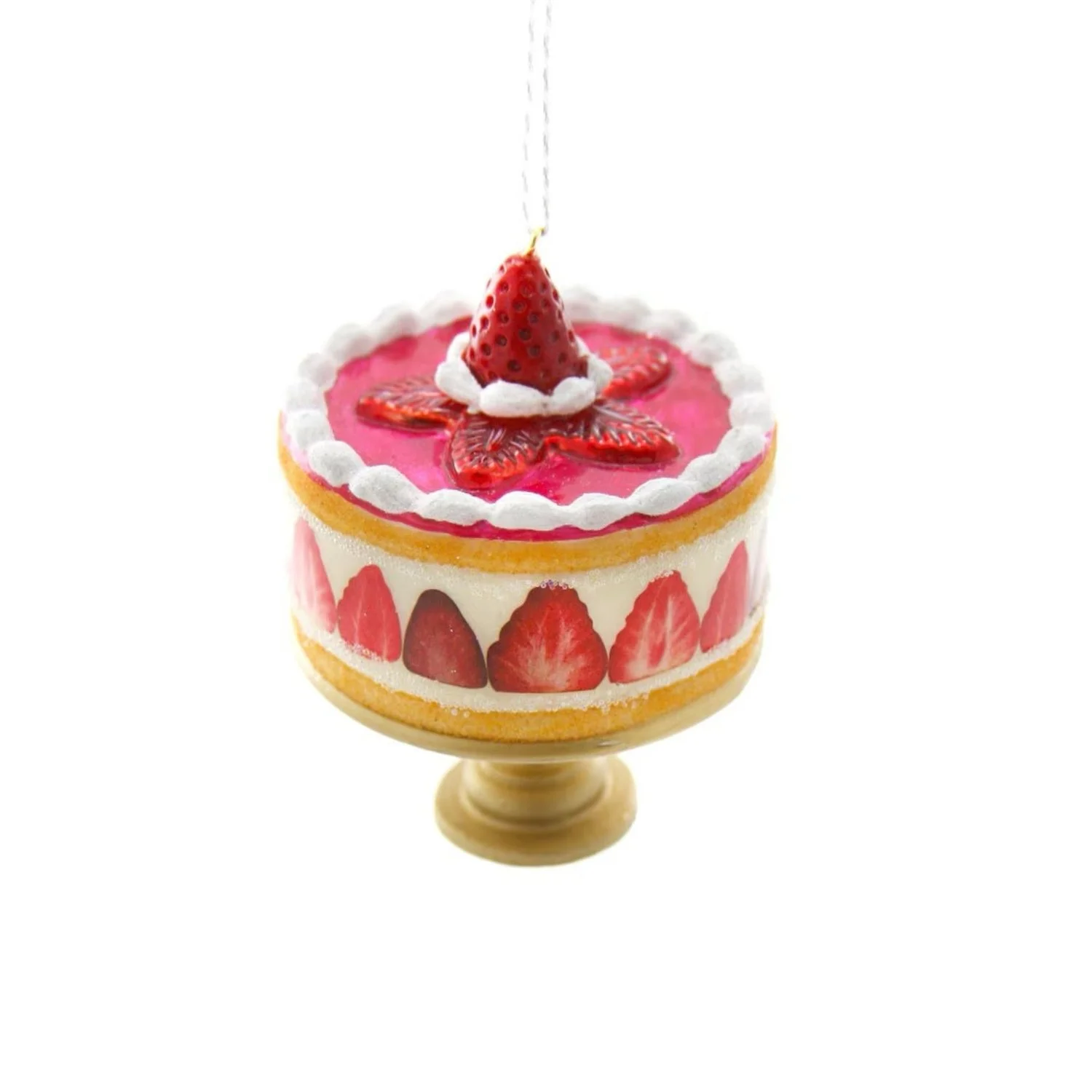 Cody Foster Glass Strawberry Trifle Dessert Holiday Christmas Tree Ornament