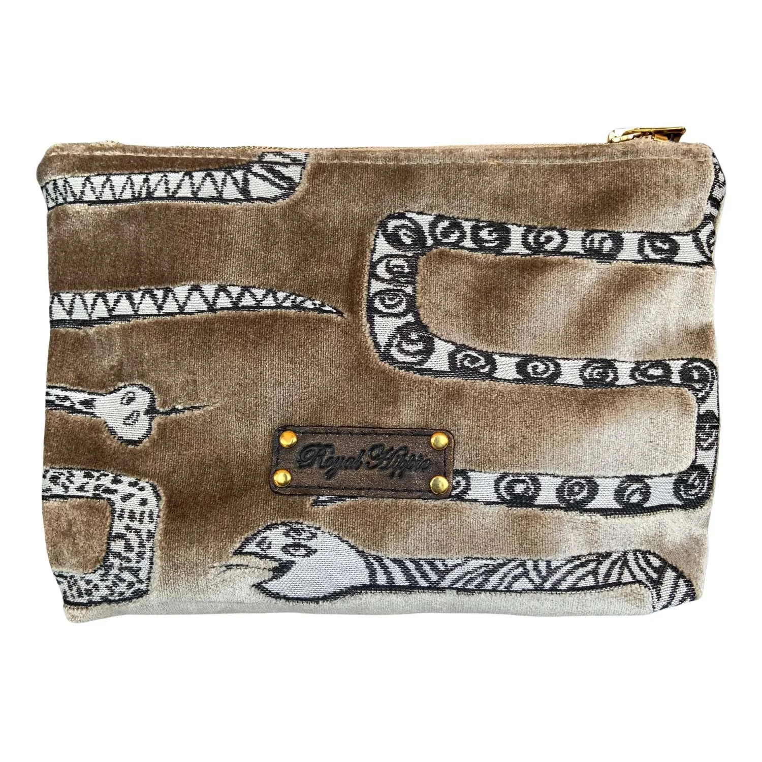 Royal Hippie Boho Velvet Snake Pouch Purse Clutch Bag Back