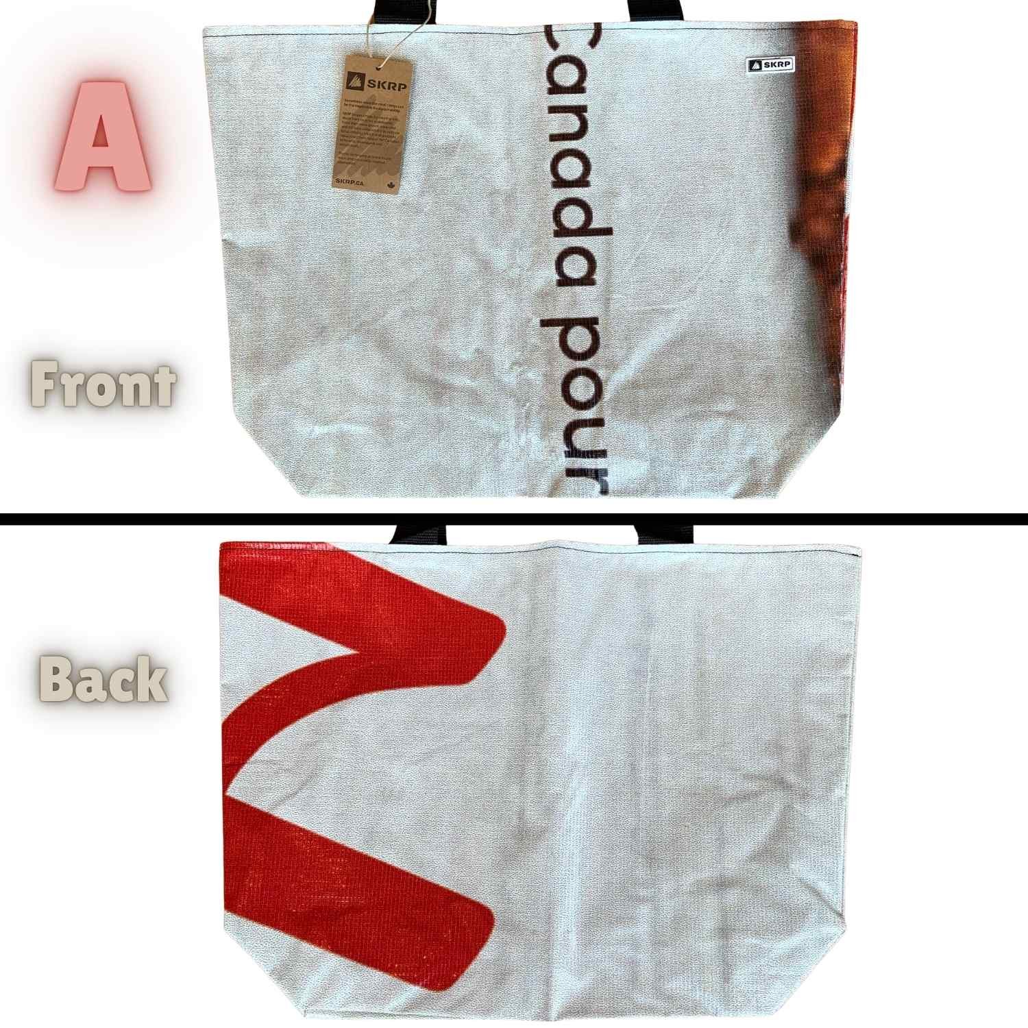 SKRP One Of A Kind Recycled Billboard Tote Bag Abstract Art Graphic Street Fashion Market Travel Carryall Shoulder Tote Bags Made With Billboards