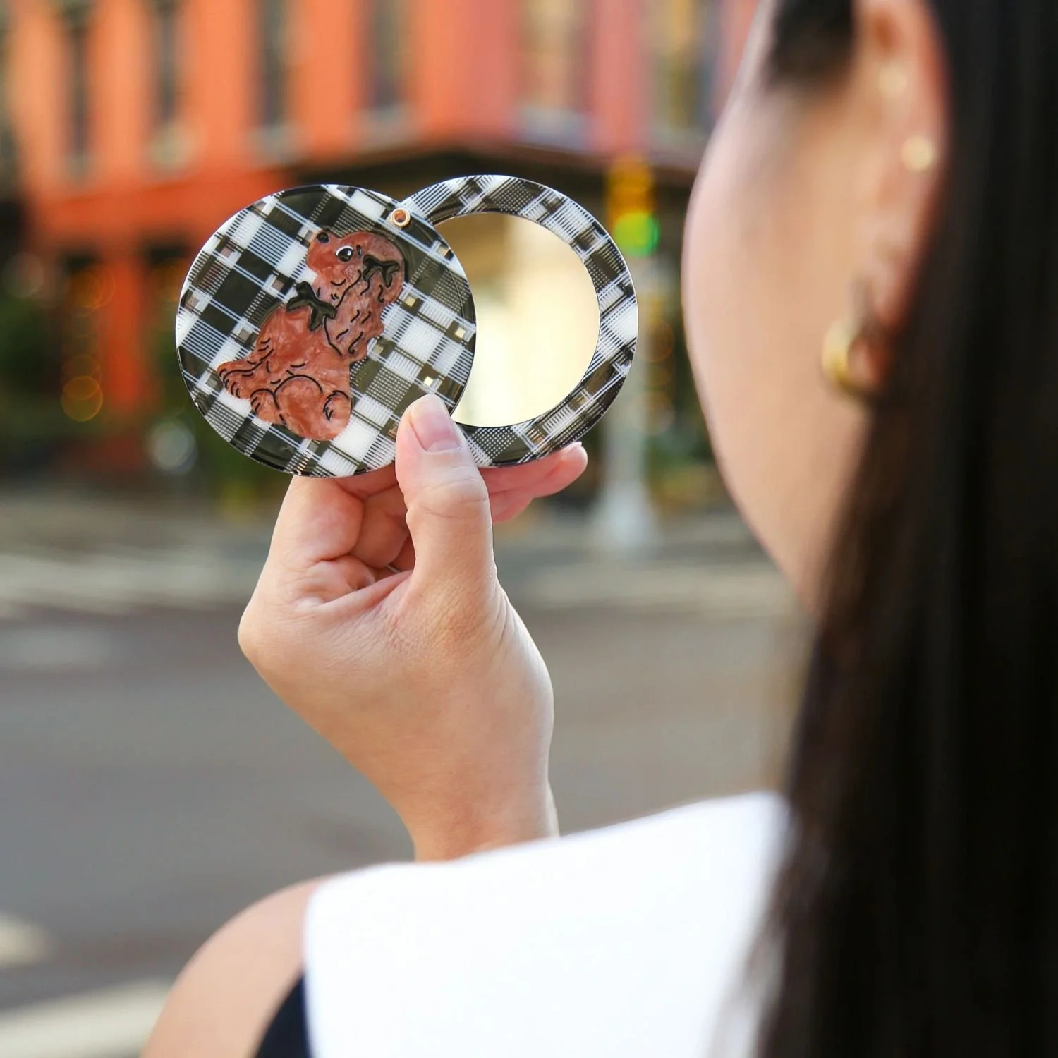 Solar-Eclipse-Hand-Painted-Coquette-Bow-Spaniel-Puppy-Travel-Compact-Mirror-Black-And-White-Plaid-2.jpg