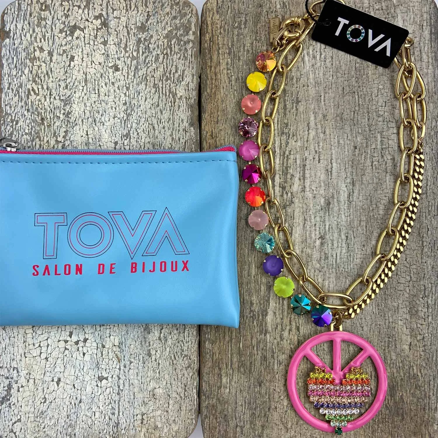 Tova Made In Canada Jace Peace And Love Jewelry Necklace In Candy Crush