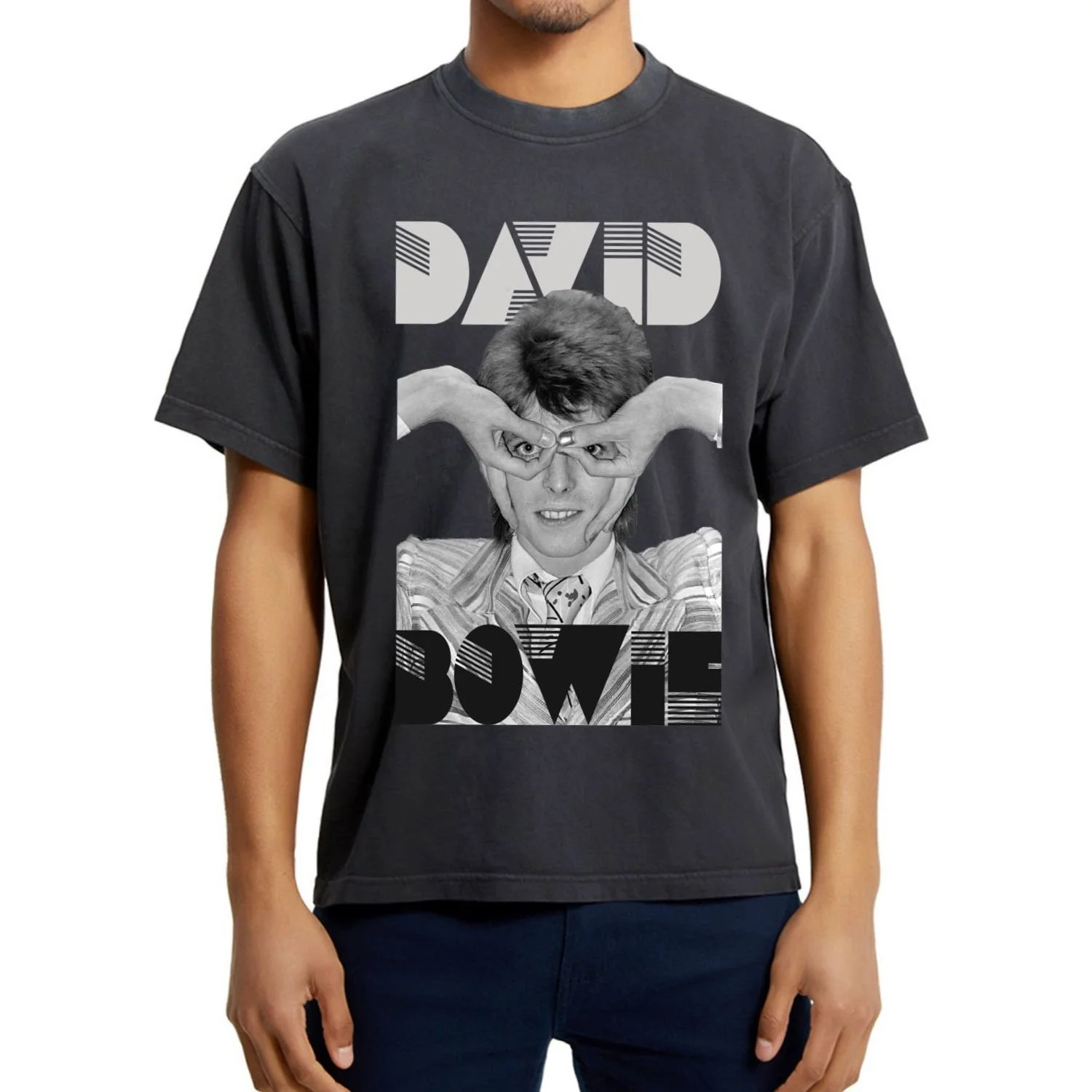 LivyLu David Bowie Hand Glasses Graphic Print Unisex T-Shirt Tee