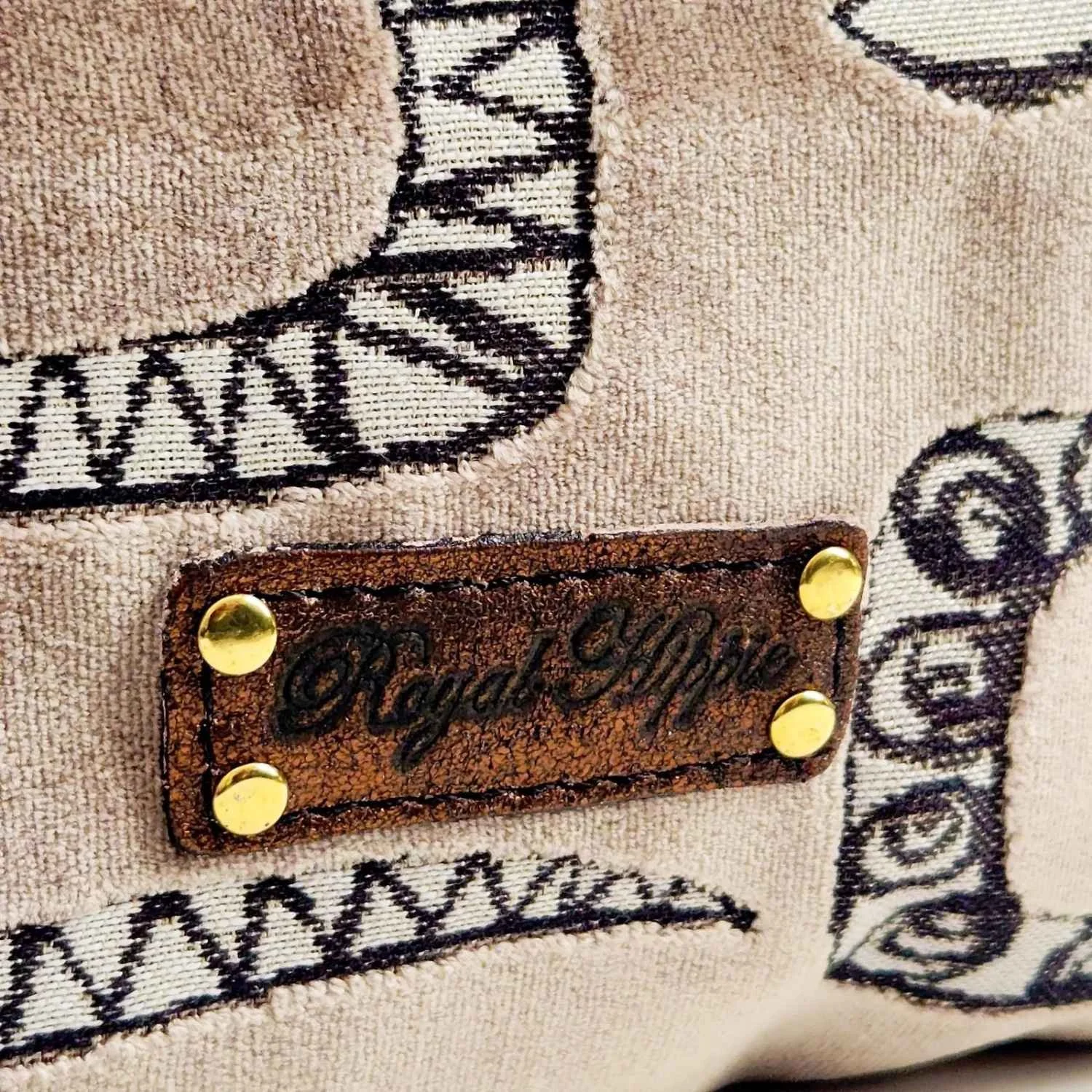 Royal Hippie Boho Velvet Snake Pouch Purse Clutch Bag Close Up Of Leather Royal Hippie Label