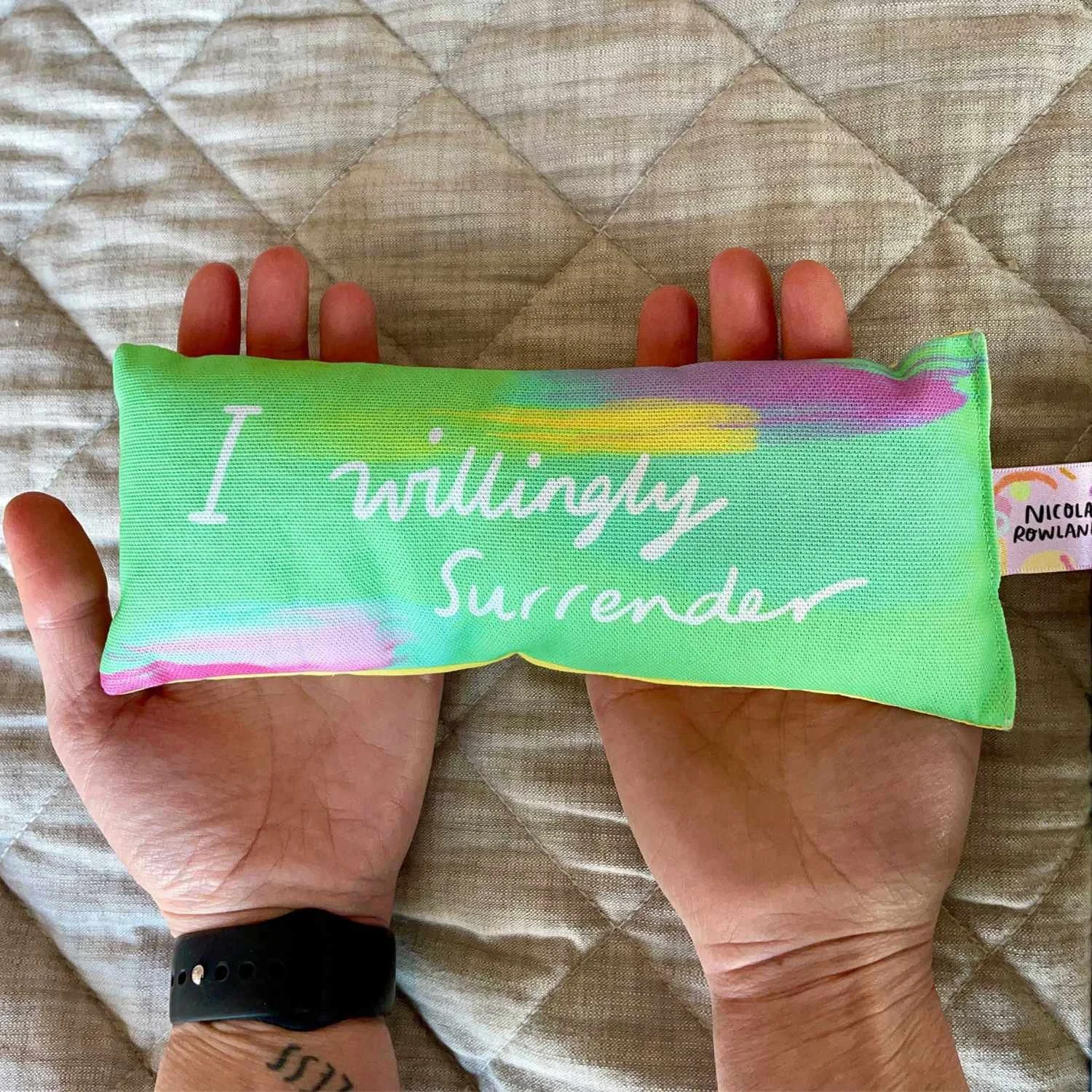 Nicola Rowlands I Willingly Surrender Handmade Organic Weighted Lavender Eye Pillow Sleep Mask