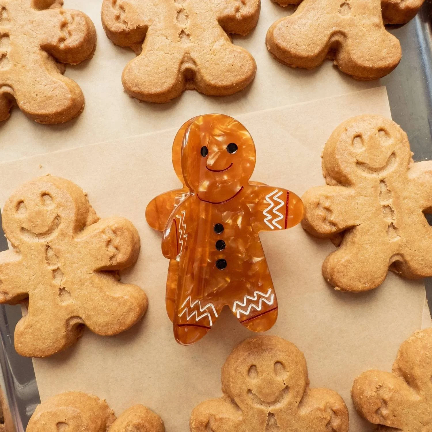 Jenny Lemons Limited Edition Holiday Cookie Hair Claw Clip Gift Set Holiday Gingerbread Man Hair Claw Clip