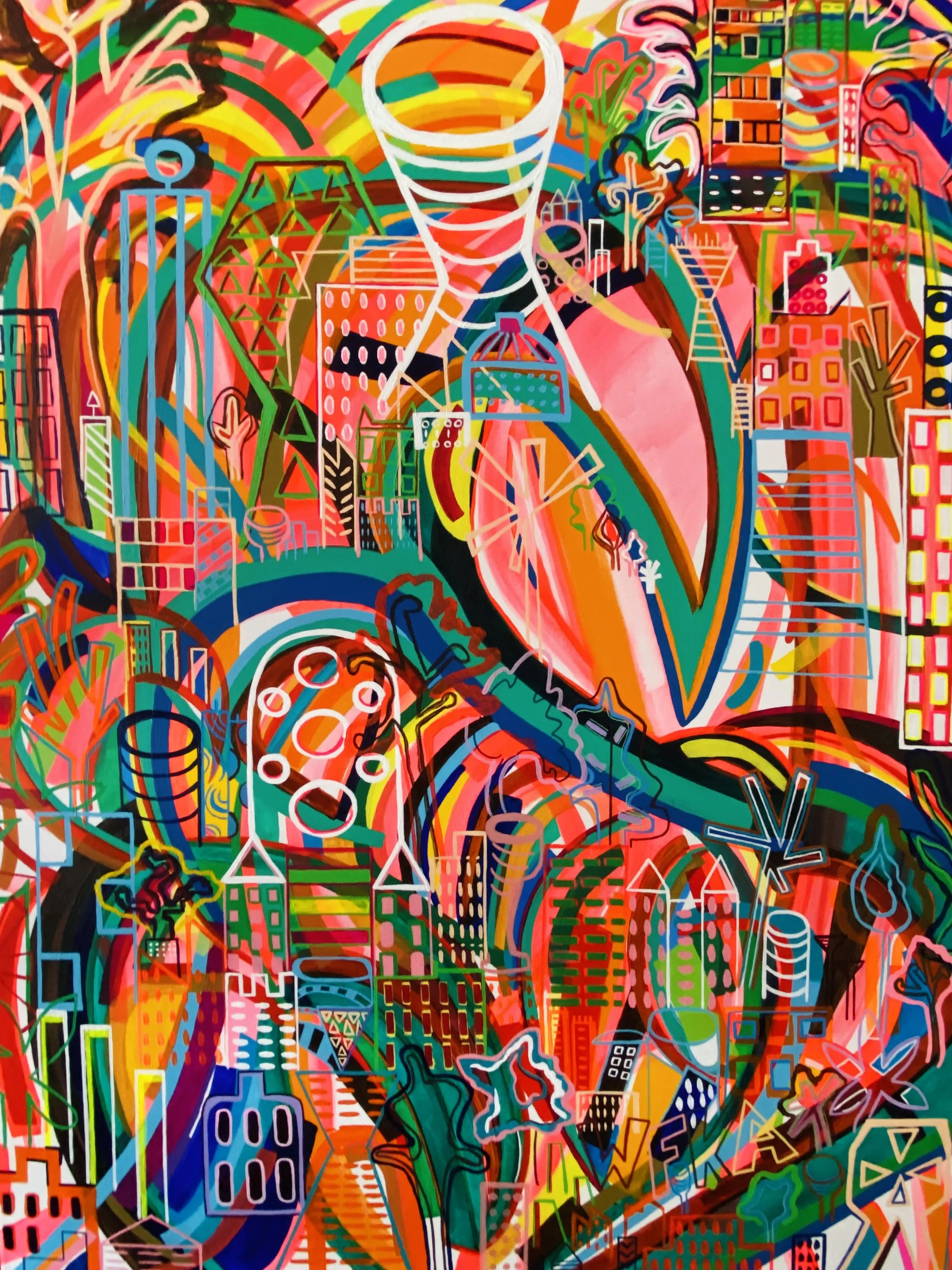 Fever Dream Normality, 48 x 36 in, acrylic on canvas, January 2023
