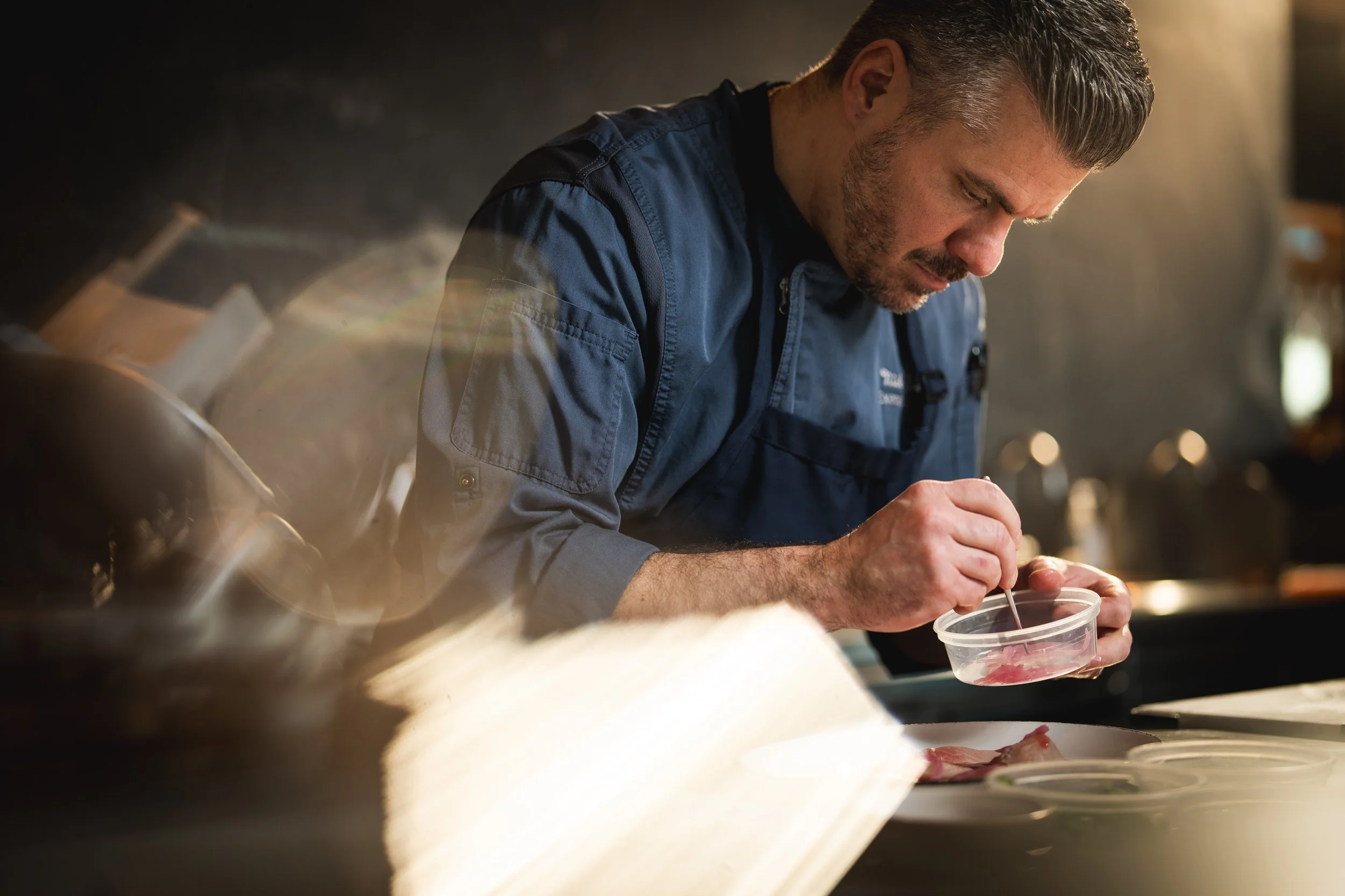 Chef Nick Zocco at Urban Hill in Salt Lake City for The Food Network and Beat Bobby Flay.