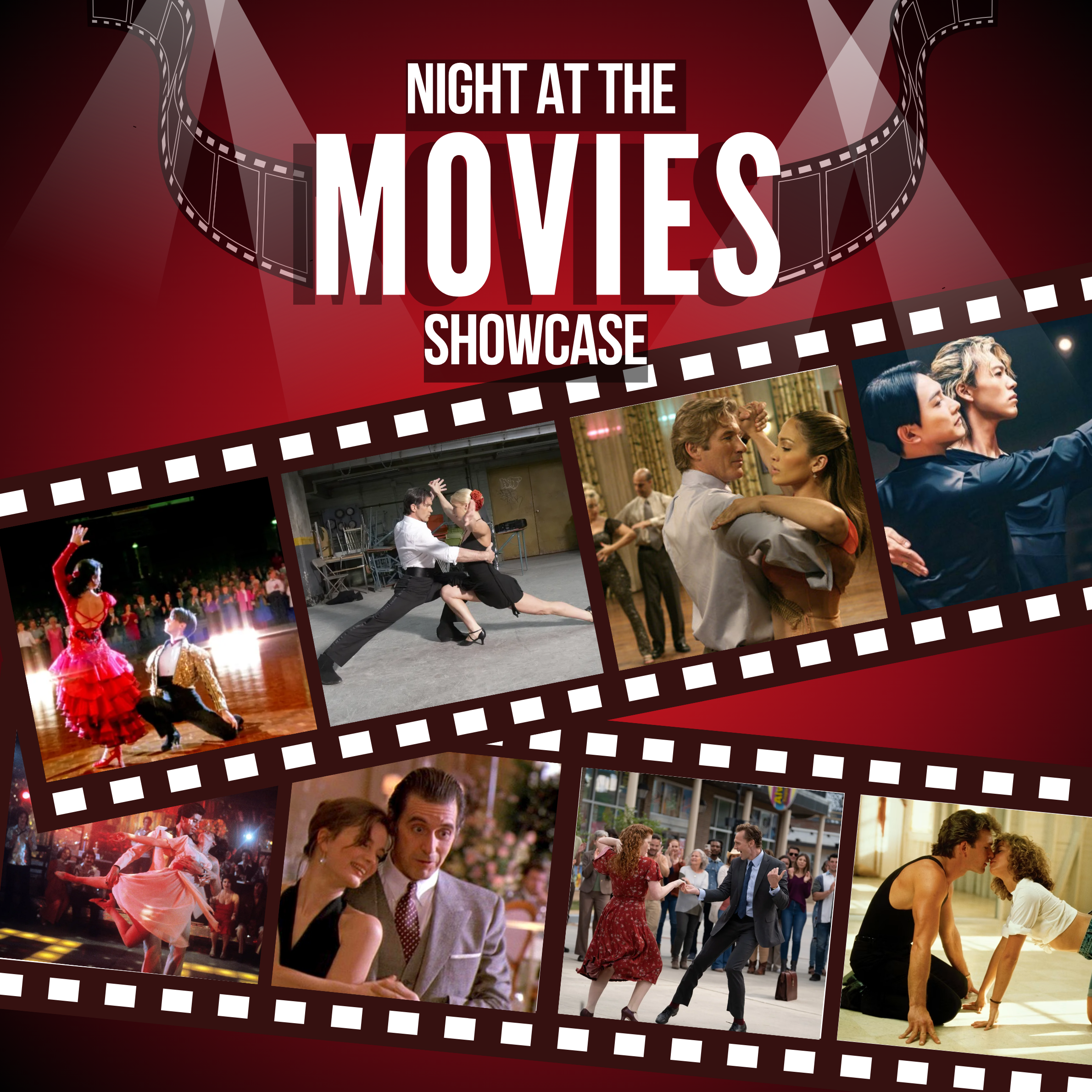 Night at the movies poster (Square Pillow).png