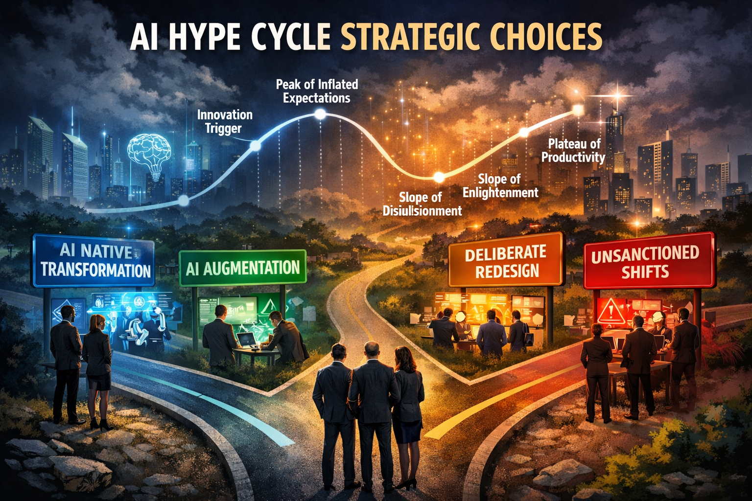 The four strategic change choices of AI