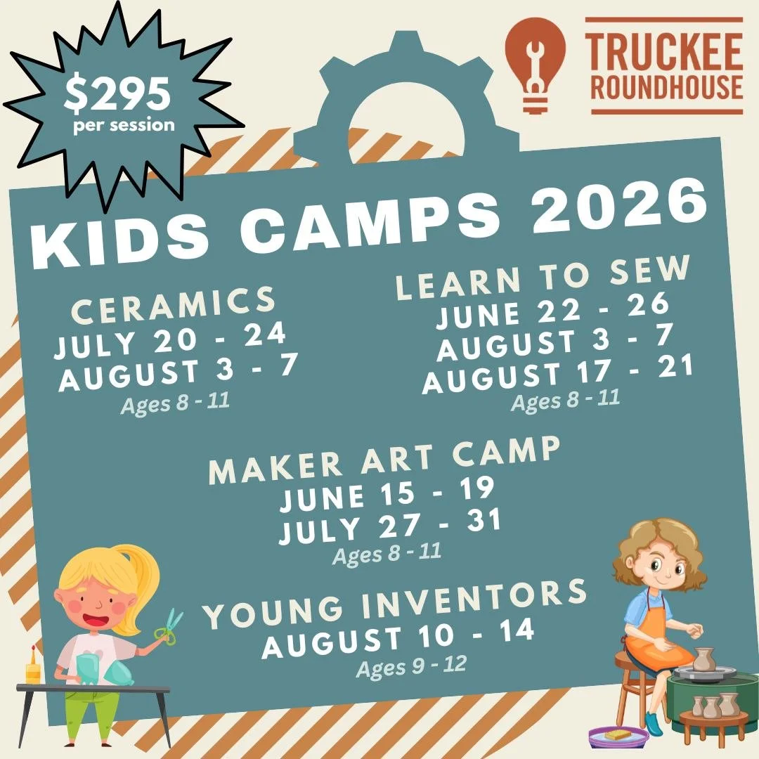 Registration for the Truckee Roundhouse Summer Kids Camps goes live tomorrow, February 17th at 9am! Make sure you're subscribed to our emails on the front page of our website to receive all the details and registration links.

We're especially excite