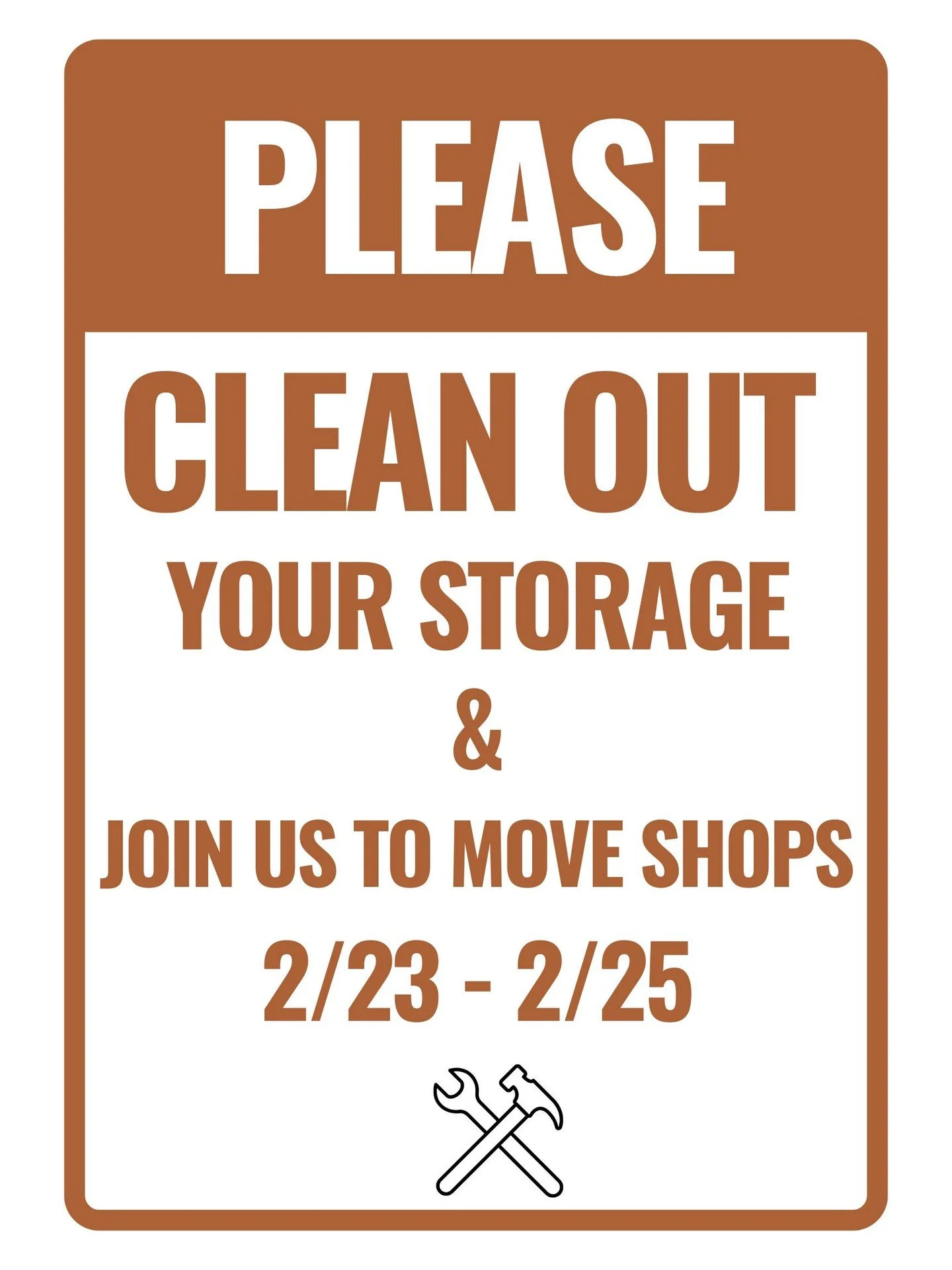 Tomorrow is our last open day of the Ceramics and Wood Shop before construction! Please remove all ceramic bins, locker items, and any projects you may have in these shops by tomorrow, Sunday, February 22 at 5pm. We will not be moving stored items, a