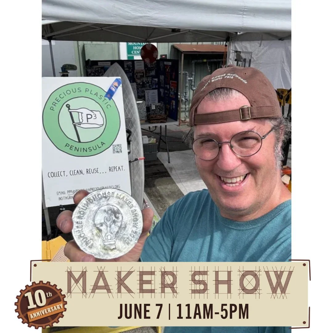 We&rsquo;re so excited to welcome Peninsula Precious Plastics and David to the 10th Annual Maker Show! 

@PeninsulaPreciousPlastics is a California nonprofit turning plastic waste into useful, long-life products while teaching students and communitie