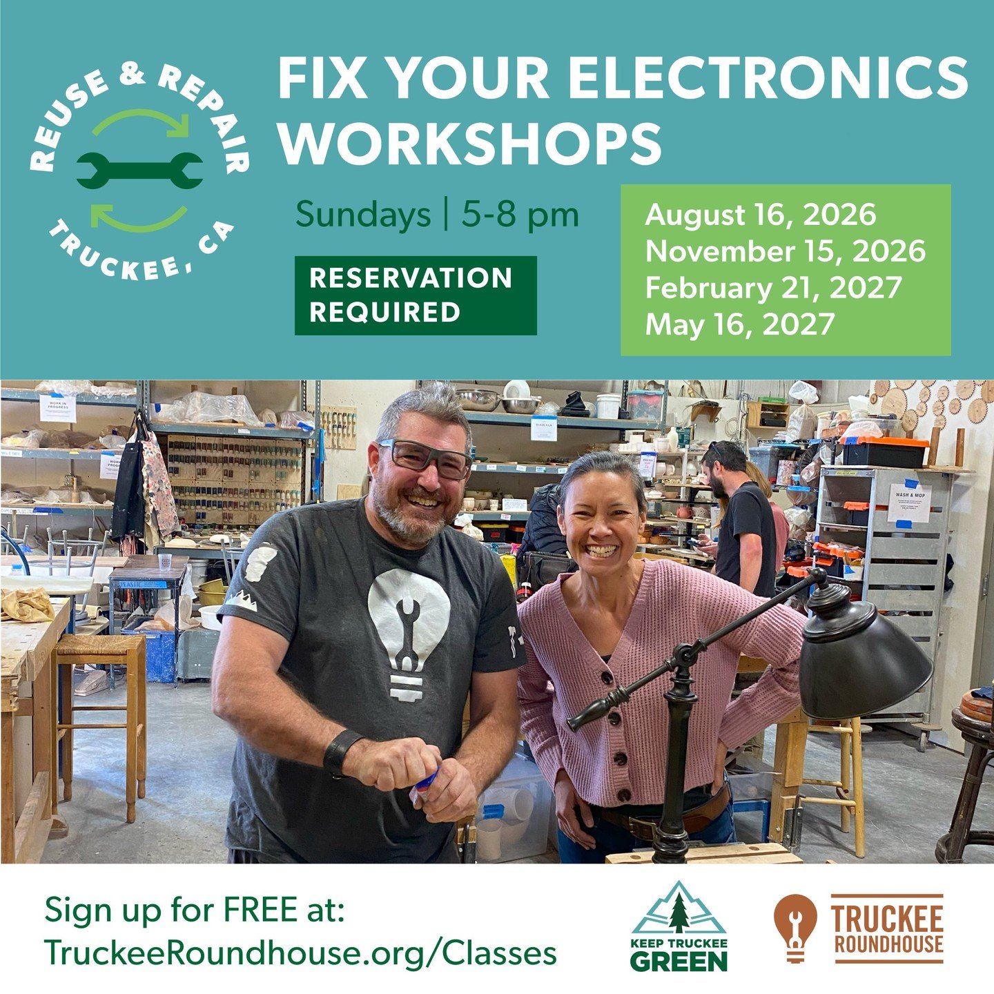 Do you have a broken electronics item that needs to be fixed? Bring it to our next FREE Keep Truckee Green Electronics Repair class this Sunday, August 16 at 5pm! In this class, you will diagnose and troubleshoot small electronic items&mdash;everythi