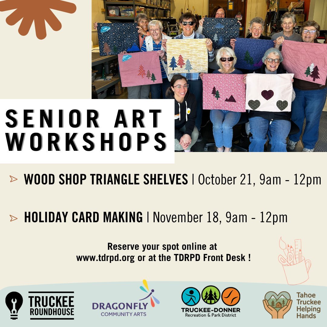 Join our next FREE Senior Art Workshop this Wednesday, 10/21 in the wood shop! You&rsquo;ll create a triangle-shaped wooden shelf from start to finish, and learn simple woodworking techniques including measuring, assembling, and sanding, then add the