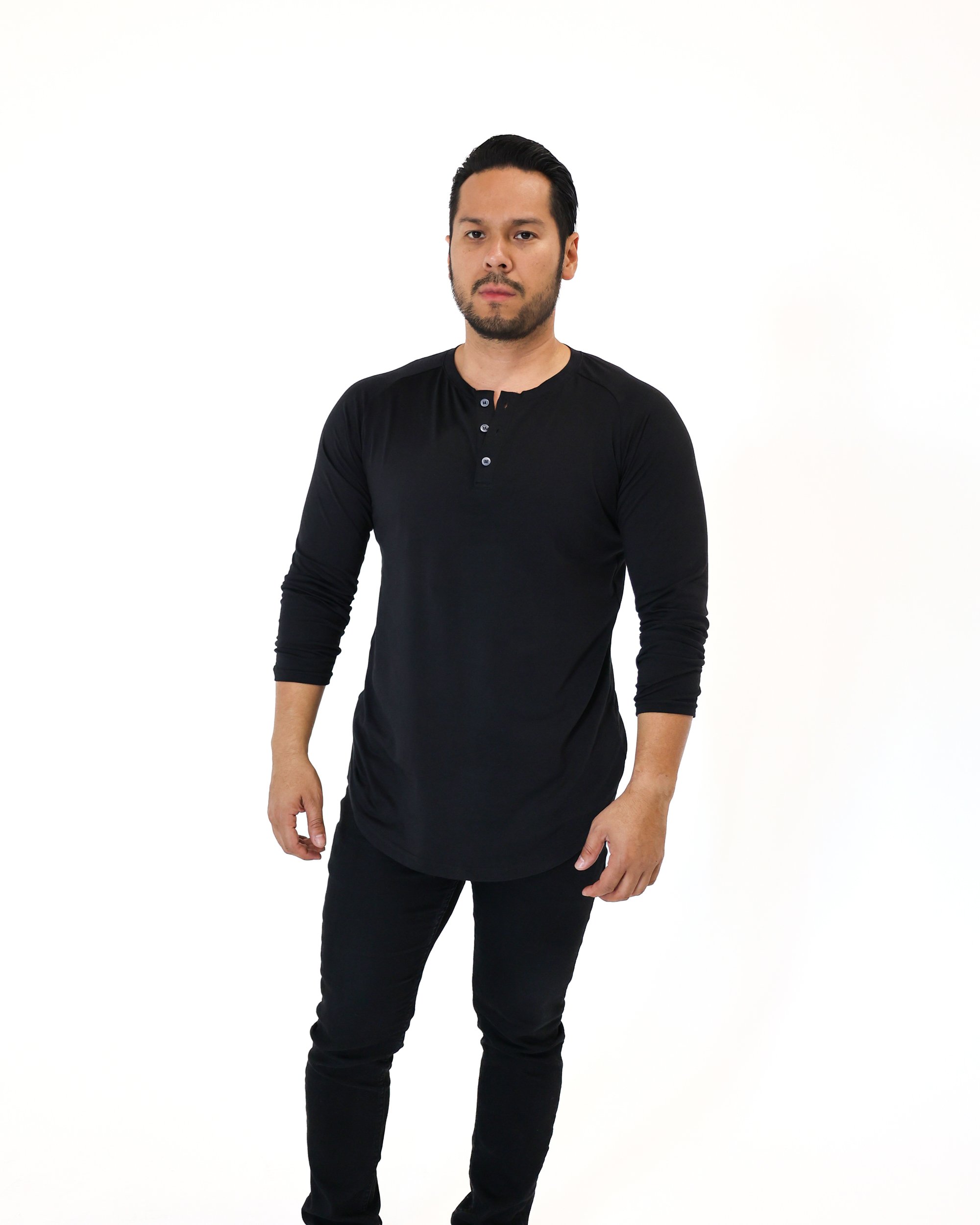Black Henley Tee