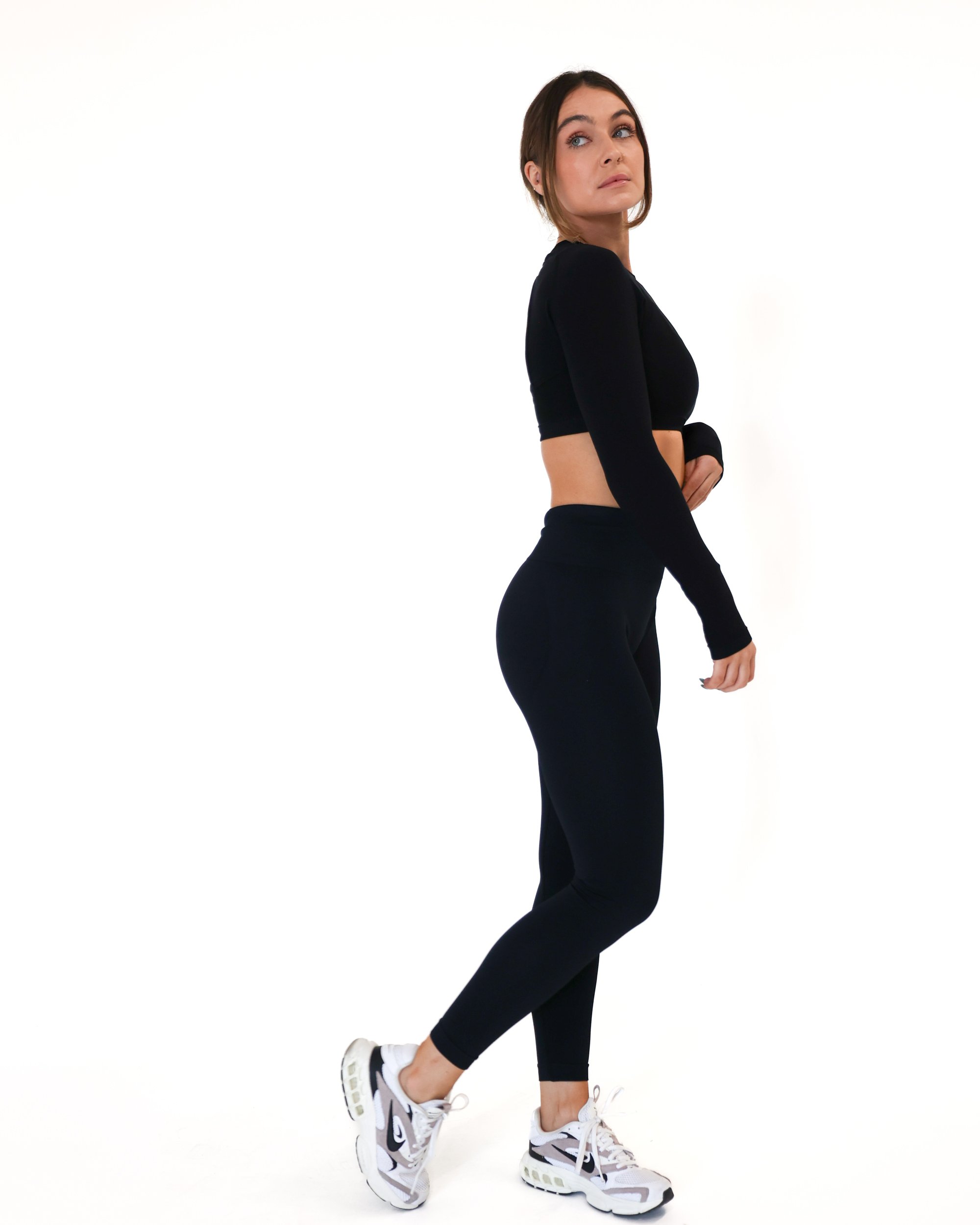 Black V Back Leggings