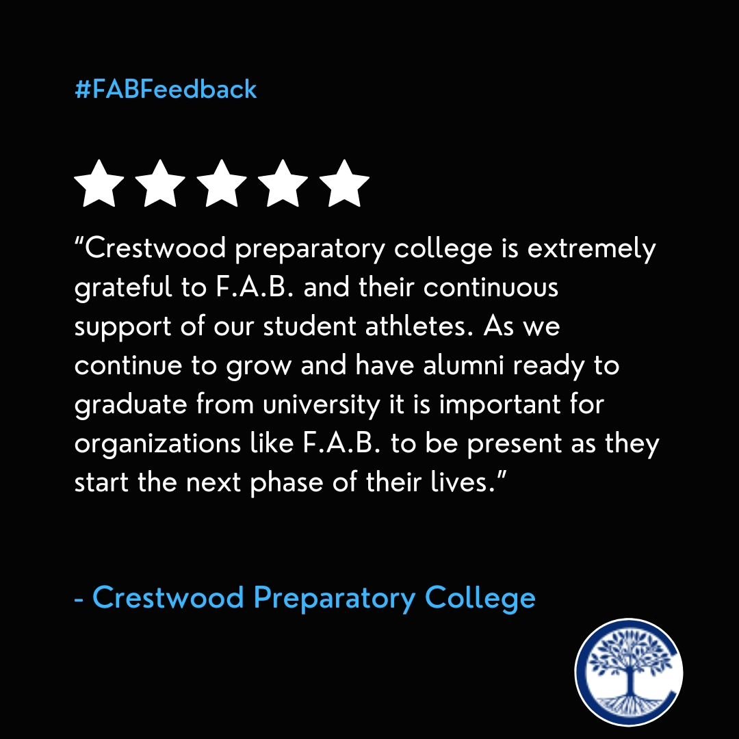 Equipping and empowering student athletes for life beyond their athletic pursuits- F.A.B.
#feedback #postivereviews #studentathlete #crestwood #studentsports
