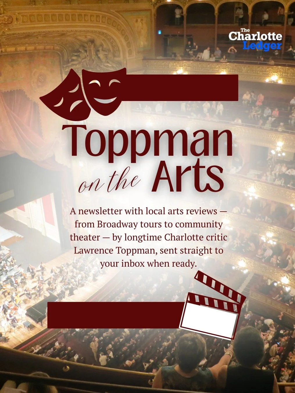 🎭 Love the arts? Sign up for Toppman on the Arts — a newsletter with local reviews from Broadway tours to community theater, written by longtime Charlotte critic Lawrence Toppman. Straight to your inbox when it’s ready.
Already subscrib