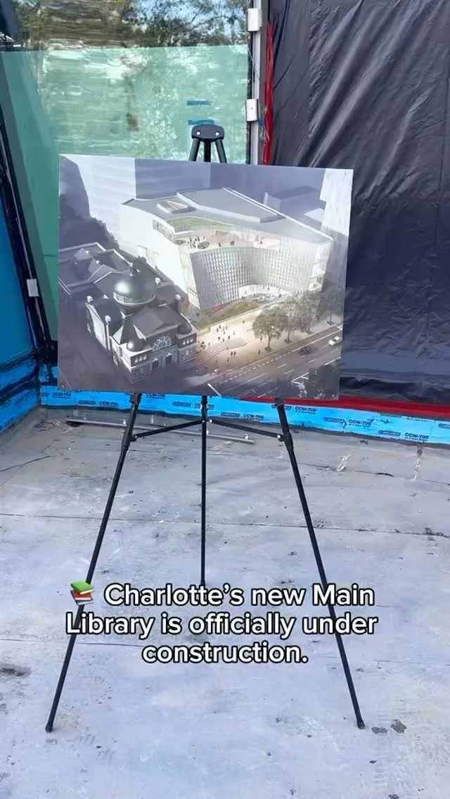 📚 Charlotte’s new Main Library is officially under construction. The 115,000-square-foot space at 6th & North Tryon will be a modern hub for learning, creativity and connection — with event spaces, a café, outdoor terraces and