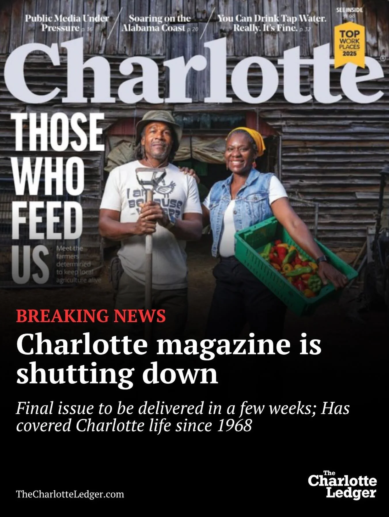 🔥BREAKING: After nearly six decades of telling Charlotte&rsquo;s stories &mdash; from food and arts to neighborhoods and history &mdash; Charlotte magazine is preparing to close. Its December issue is expected to be the final one. 

Learn more at th