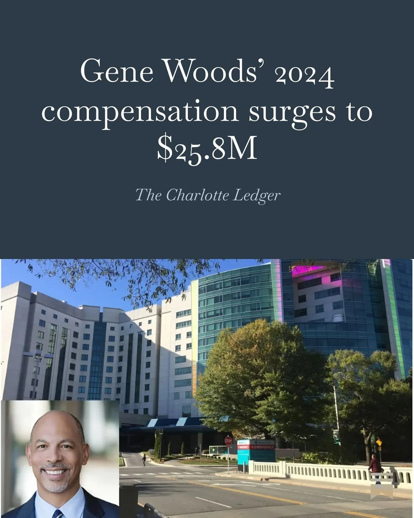 Advocate Health CEO Gene Woods&rsquo; compensation surged to $25.8M in 2024, a 49% jump from the previous year, according to a recent tax filing.

The increase makes him one of Charlotte&rsquo;s highest-paid executives in 2024. He earned more than al