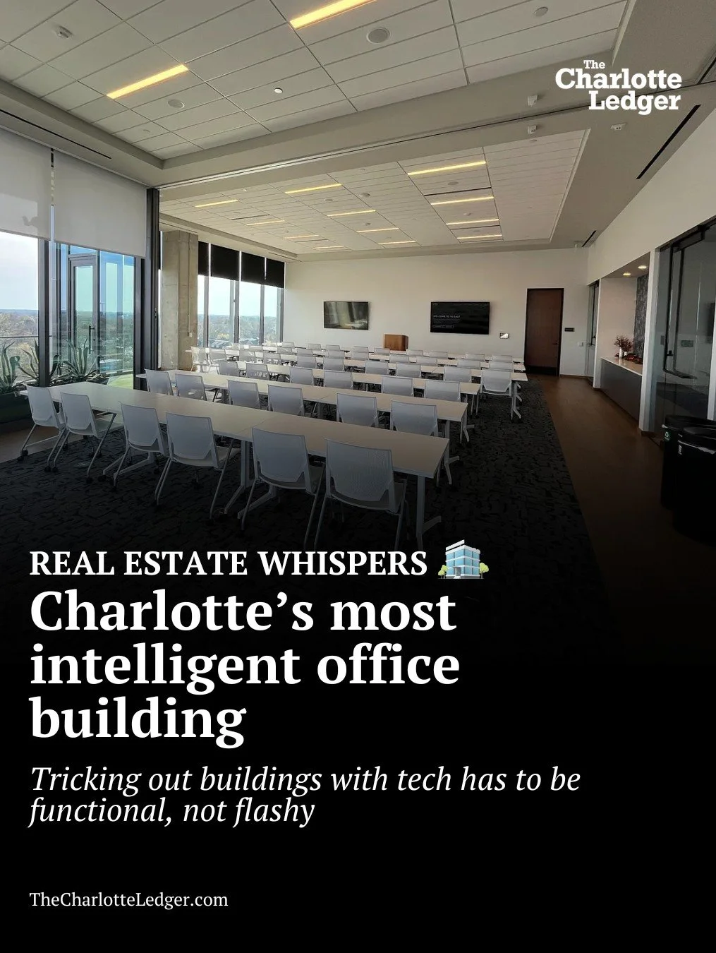 Commercial buildings are getting smarter &mdash; but at Charlotte&rsquo;s &ldquo;most intelligent&rdquo; tower, 110 East in South End, the tech is all about function, not flash.

Hidden water-leak sensors, digital antennas that keep cell service stro