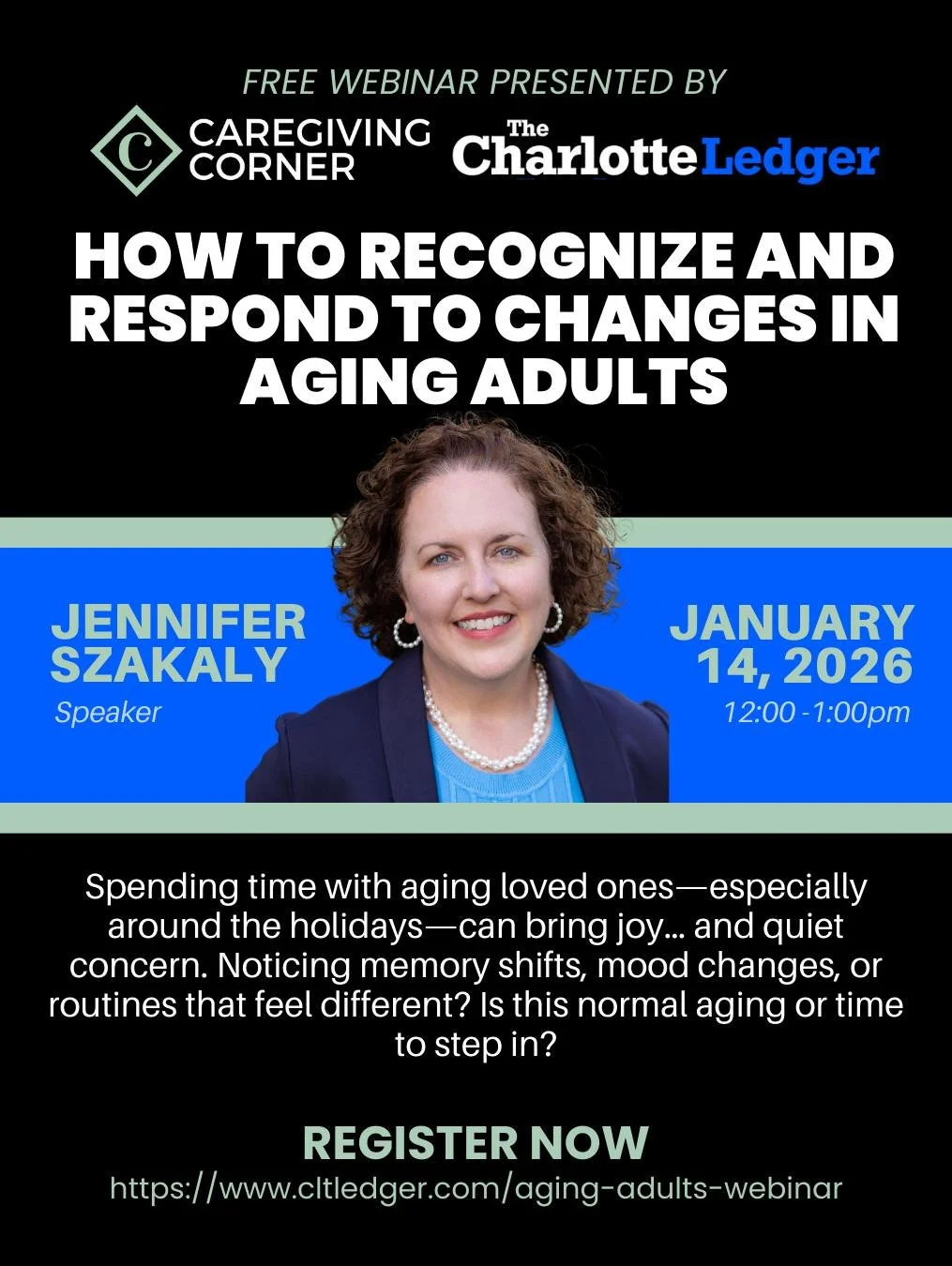 Do you have an aging loved one in your life? Join our FREE expert-led webinar with Jennifer Szakaly from Caregiving Corner to learn how to:

 🧠 Spot normal aging vs. changes that need attention
 💛 Know when extra support can improve safety, indepen
