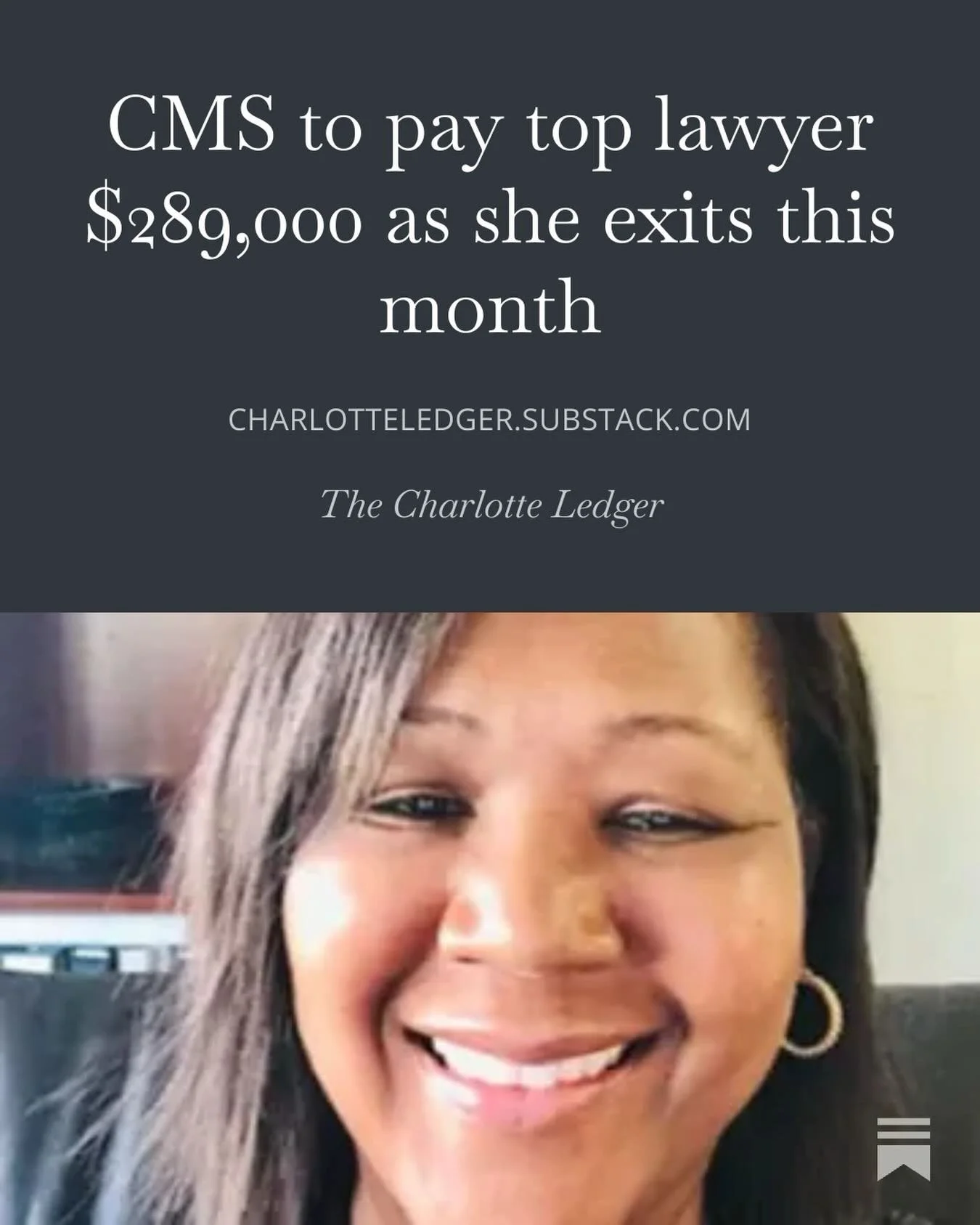 Charlotte-Mecklenburg Schools plans to pay its top lawyer, Andr&eacute; Mayes, one year&rsquo;s salary in a lump sum payment when she leaves at the end of the month.

The school board chair previously referred to Mayes&rsquo; departure as a retiremen