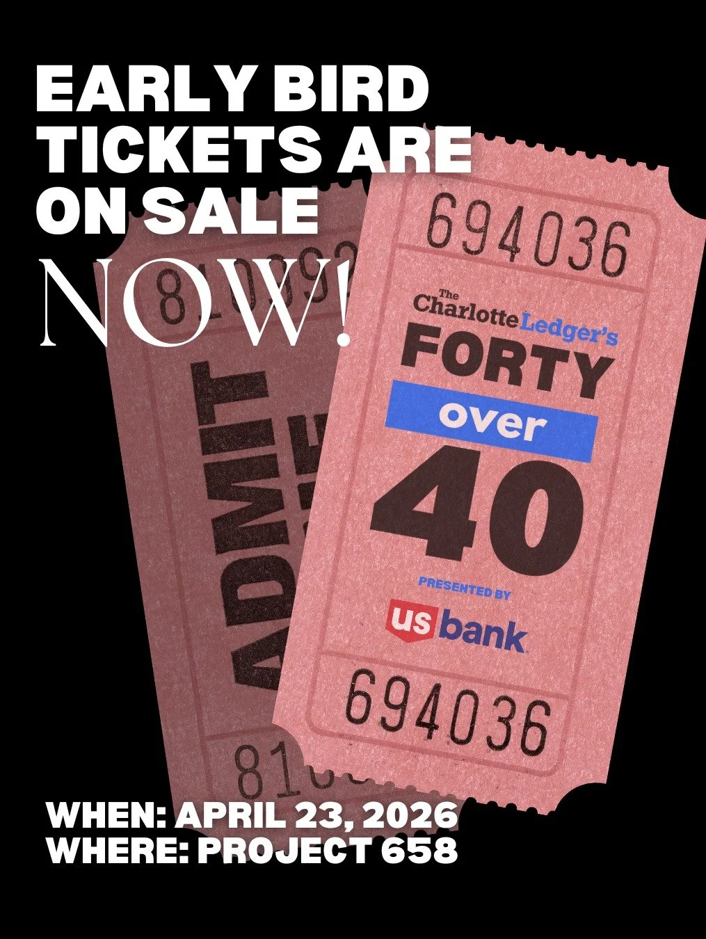 Are you ready to celebrate? Our nominees are in, our judges are deliberating, and we are SO EXCITED to celebrate this year's class of 40 Over 40 winners.

So excited, in fact, that we've opened our early bird tickets a couple days early! Join us on T