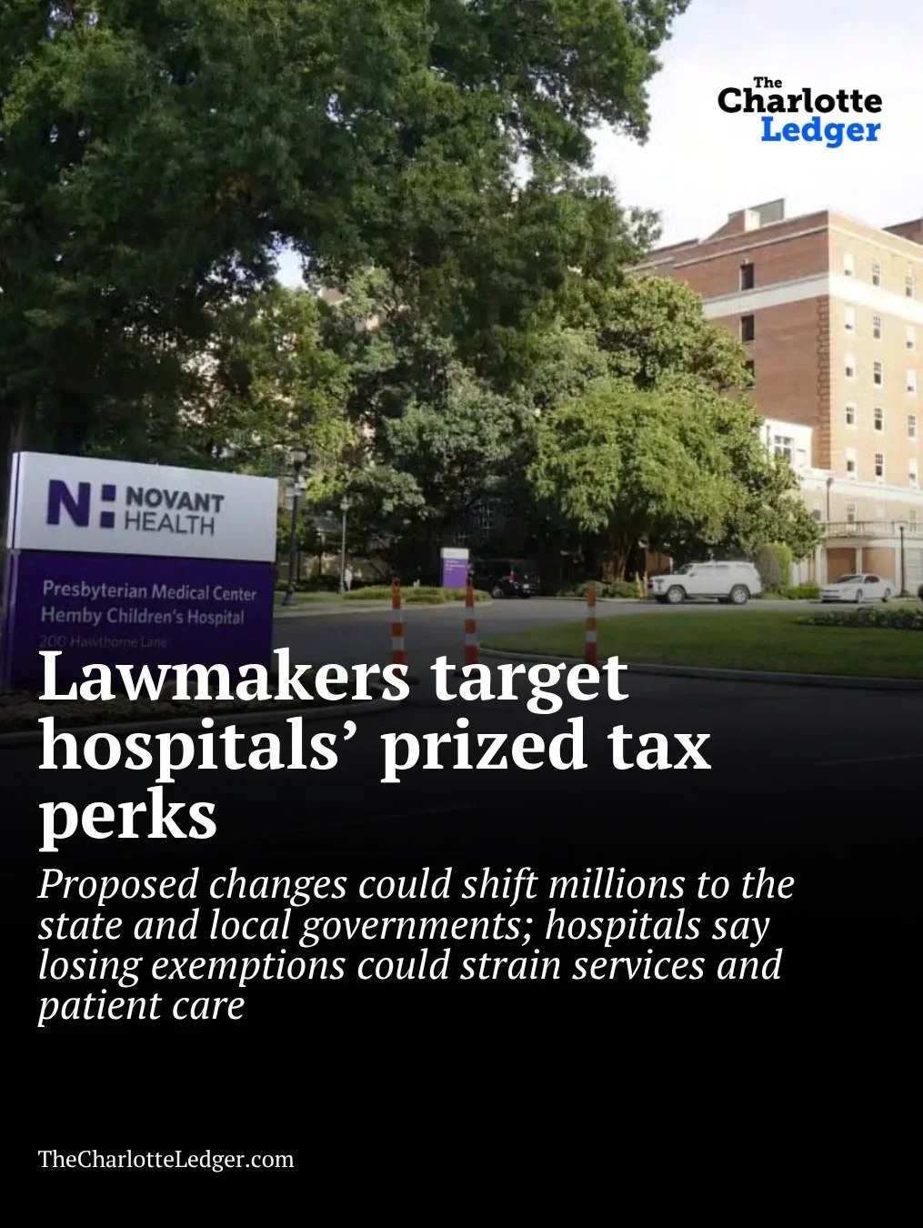 North Carolina lawmakers are considering cutting hospital tax breaks &mdash; a move that could shift millions to state and local governments. 

Proposed changes would reduce property tax exemptions and limit sales tax refunds for nonprofit hospital s