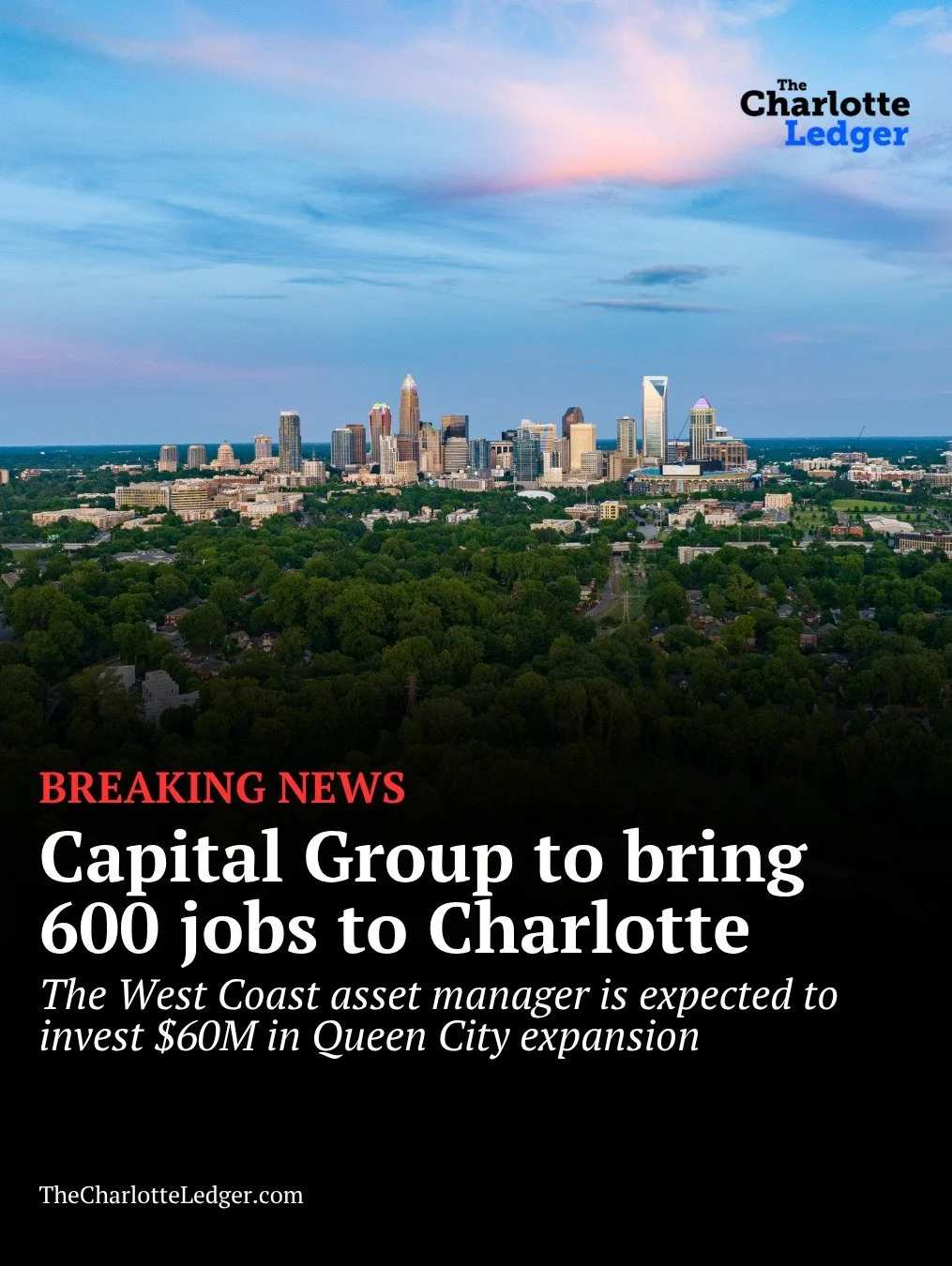 BREAKING: LA-based Capital Group is bringing 600 jobs to the Queen City, with plans to invest $60M in its local expansion. The roles are expected to pay an average salary of nearly $194K, as Charlotte continues to attract major financial firms.

🔗 R