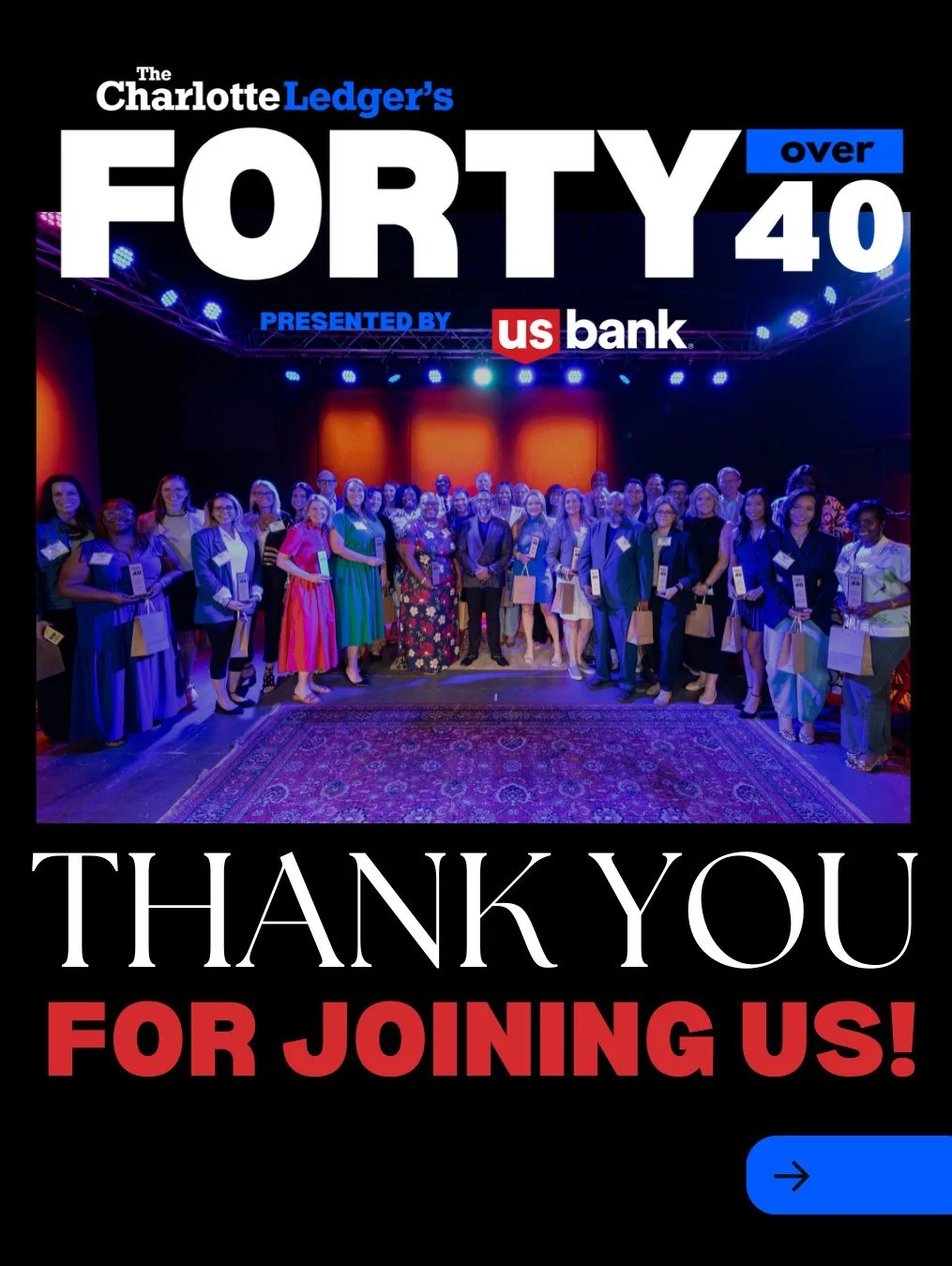 ✨ What an incredible night celebrating Charlotte&rsquo;s best and brightest at the 40 Over 40 Awards, presented by U.S. Bank!

Last Thursday was a night to remember, filled with meaningful connections, celebration, and well-deserved recognition for t