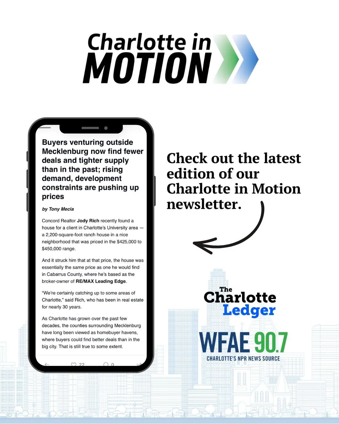 In the latest edition of our Charlotte in Motion newsletter&mdash;produced in partnership with WFAE&mdash;we analyze how tightening inventory, development constraints and rising demand are driving up housing costs in counties like Cabarrus, Iredell a