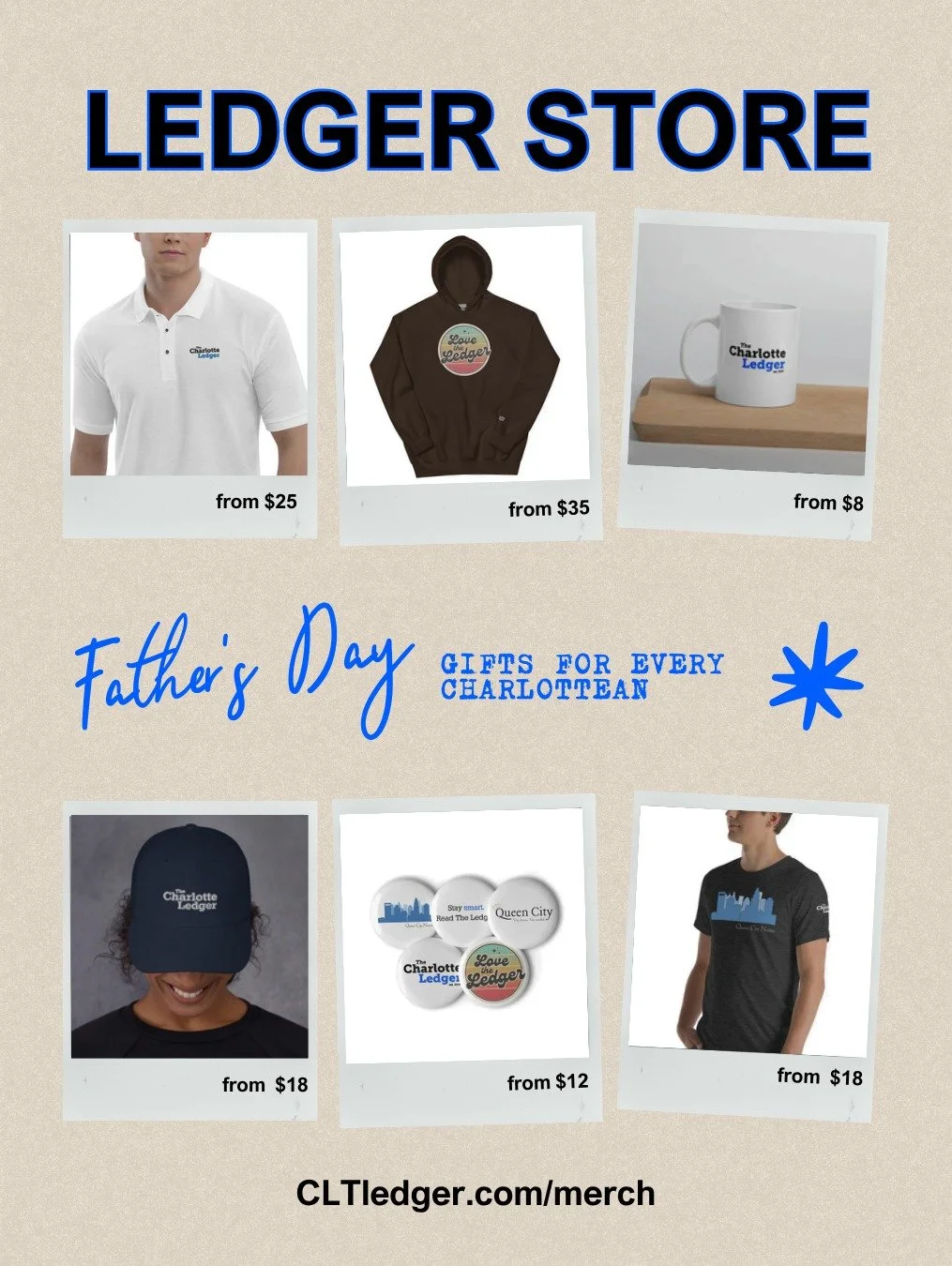 Still looking for the perfect Father's Day gift? 👕☕ Treat Dad to something from The Ledger Store. From cozy sweatshirts and coffee mugs to stickers and more, we've got gifts for every Charlotte-loving dad. Shop now at the link in our bio!

#FathersD