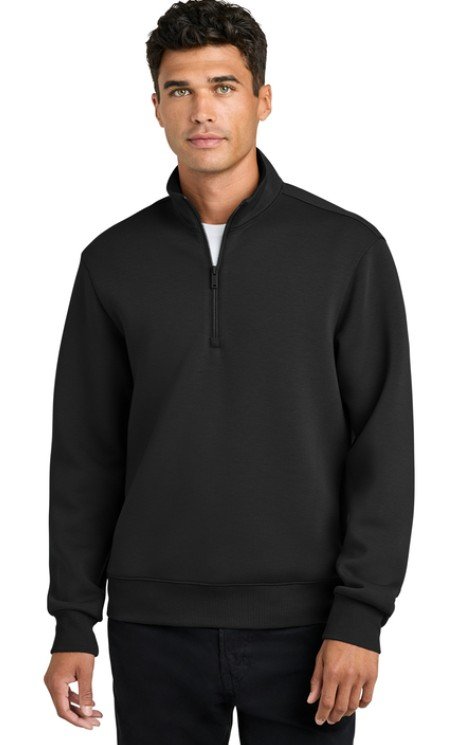 Mercer Mettle Mens Soft Spacer Quarter Zip Deep Black MM3100.jpg