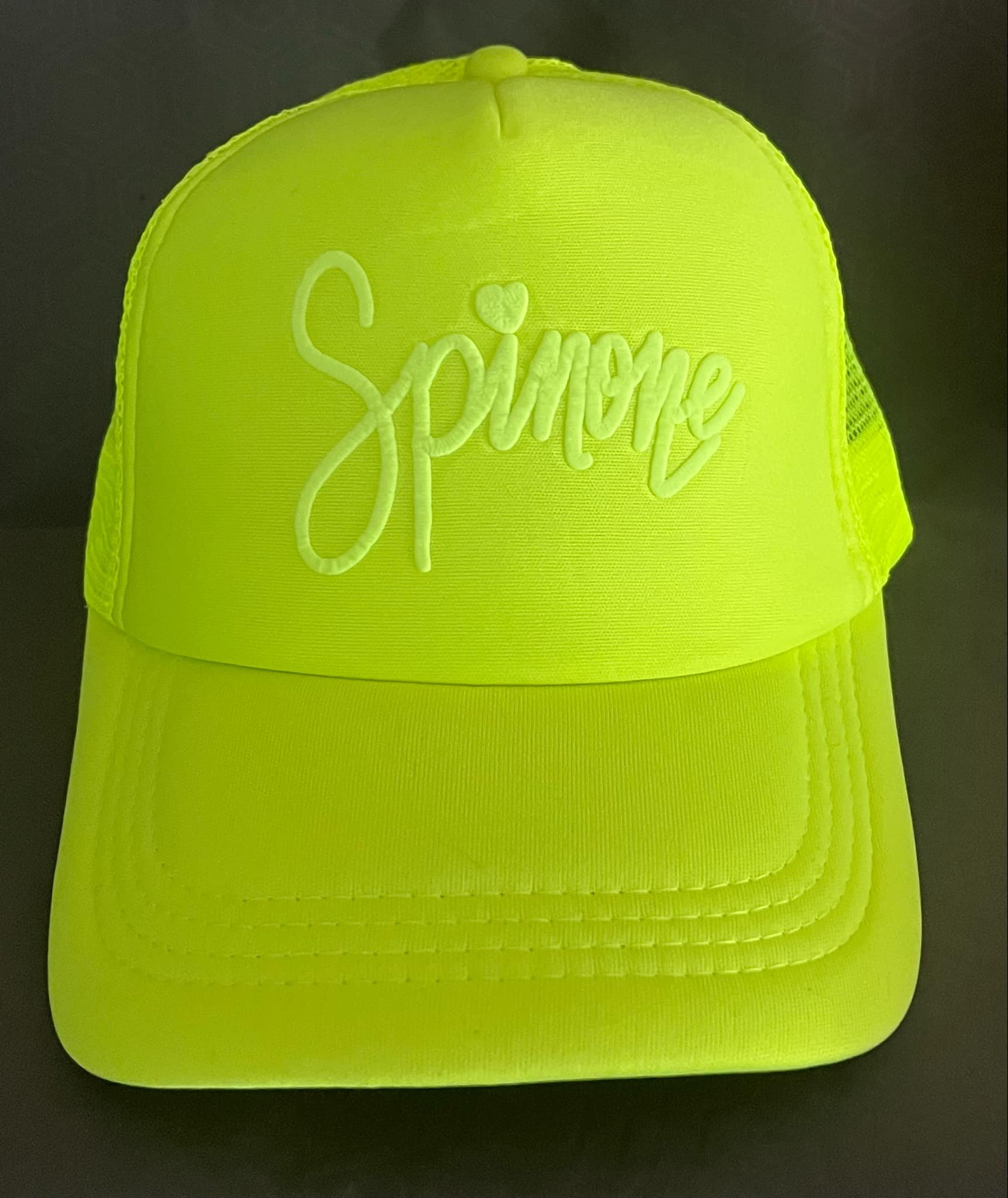 Hat, Neon Yellow with Spinone Script - 2.jpg