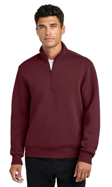 Mercer Mettle Mens Soft Spacer Quarter Zip Burgandy MM3100.jpg