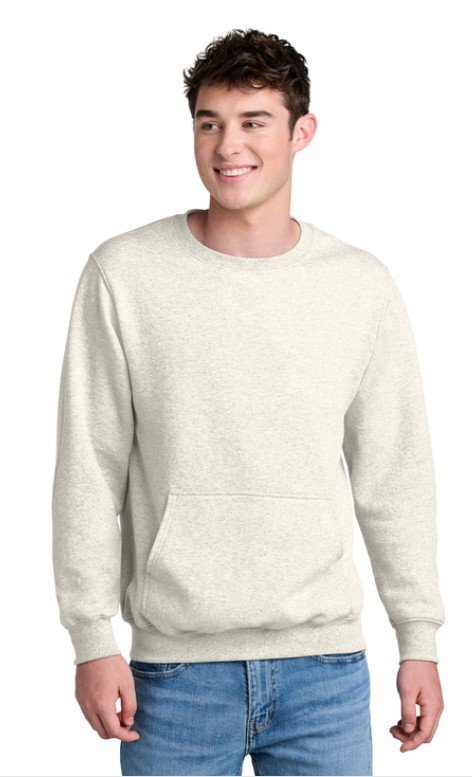 Port & Co Core Fleece Crewneck Pocket Sweatshirt PC78PKT Oatmeal Heather.jpg