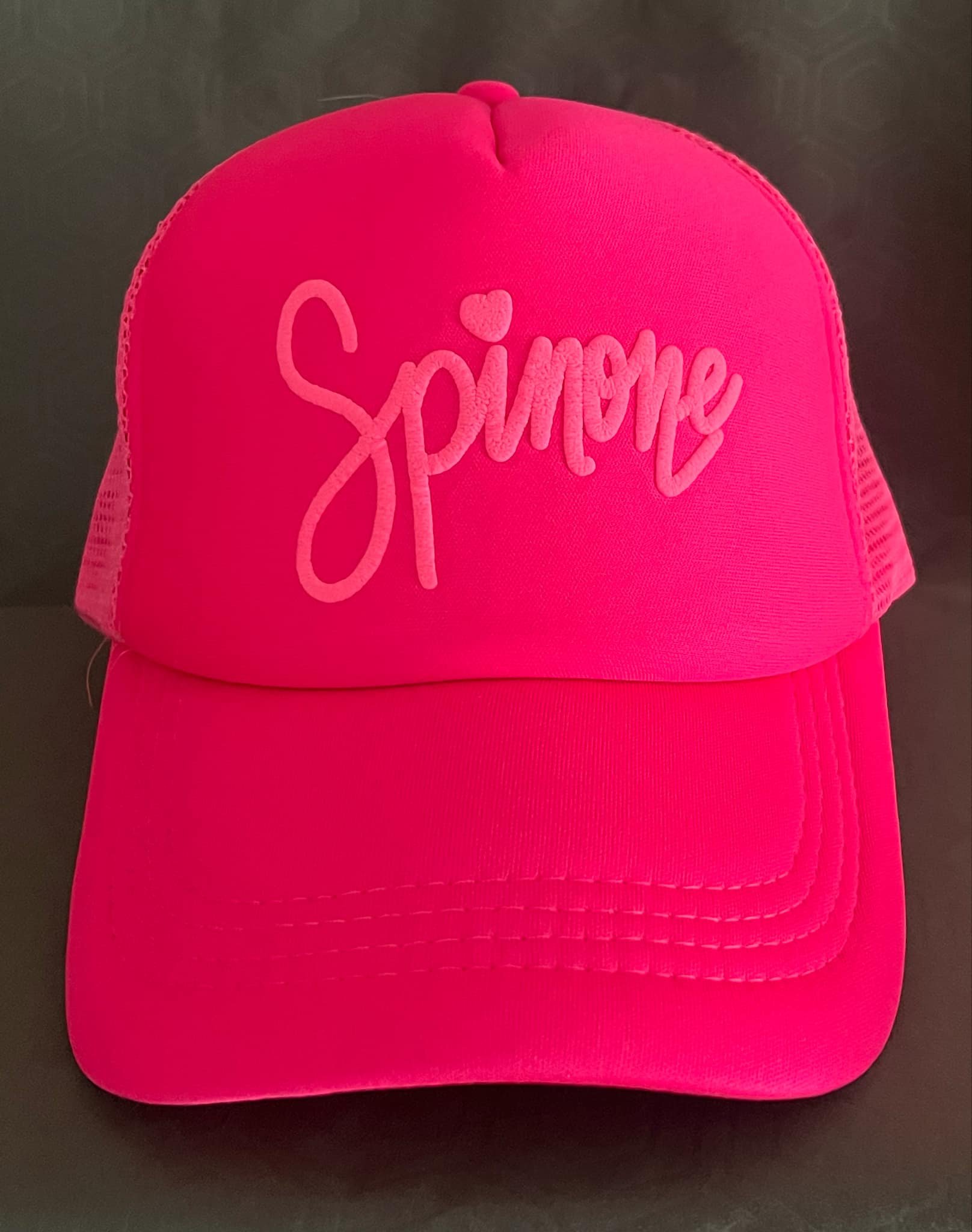 Hat, Neon Pink with Spinone Script.jpg