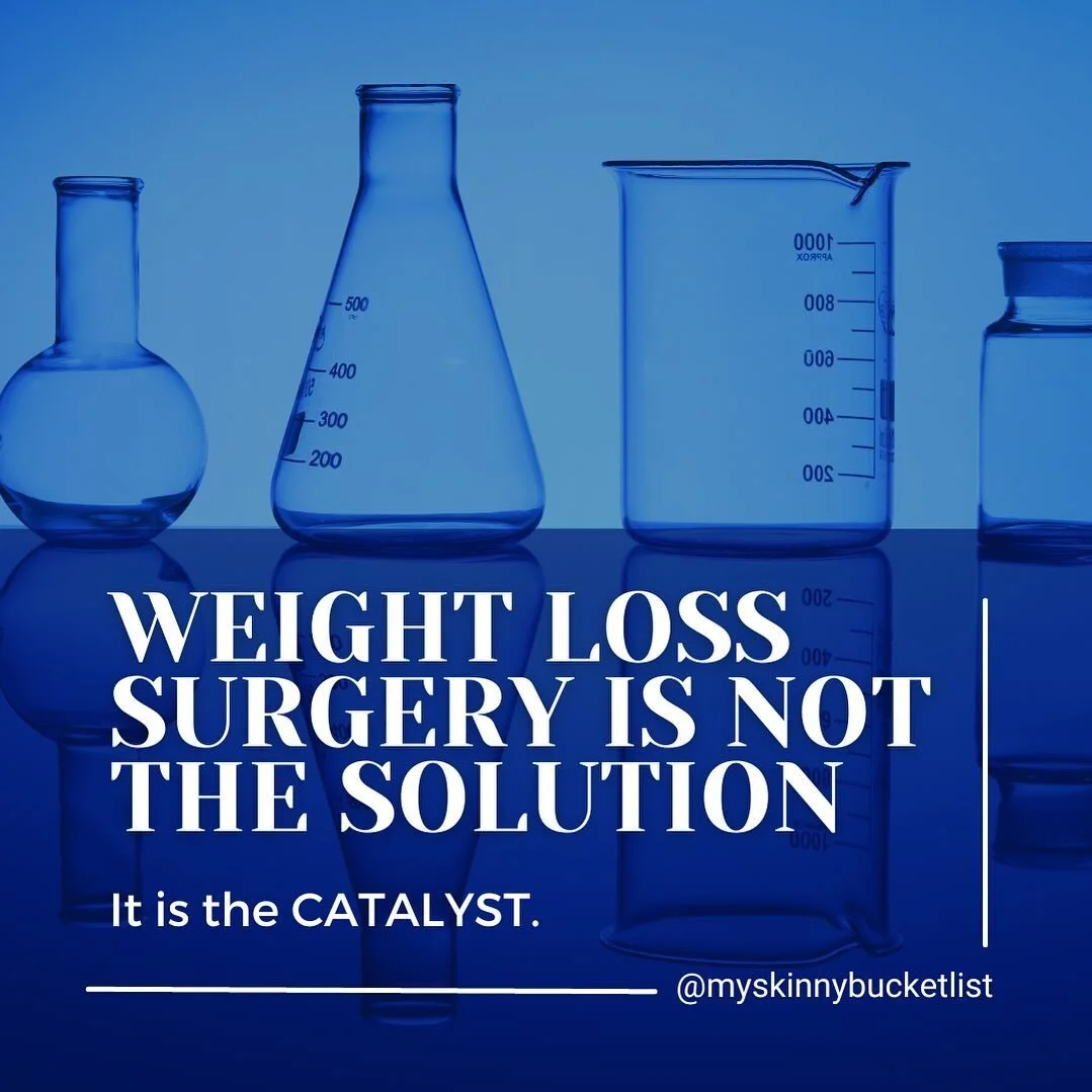 READ FULL BLOG POST - LINK IN BIO 🔗 ⬇️ Weight loss surgery is not the solution. 
It&rsquo;s not the answer. 
Weight loss surgery is the catalyst! 🧪
It doesn&rsquo;t provide transformation ✨&ndash; it requires it! 
It enables and accelerates 🌬️tran