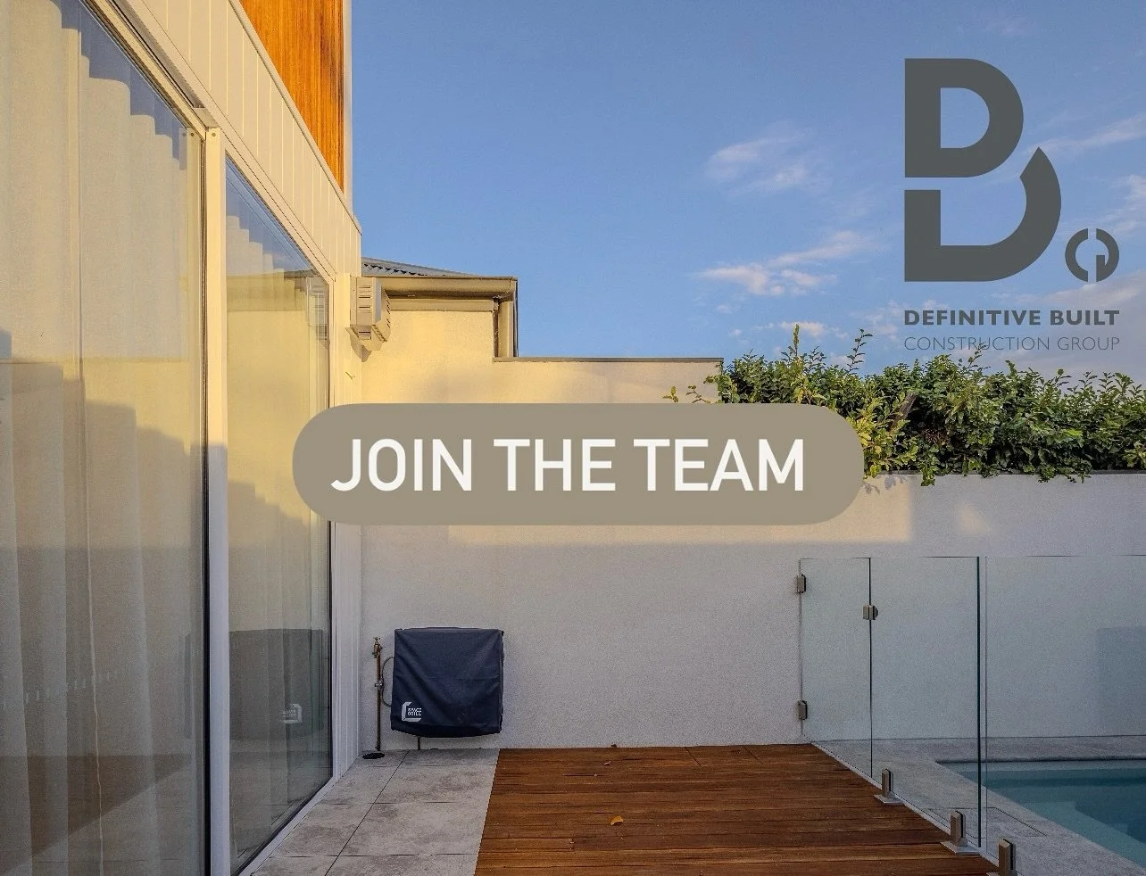 Join the team! 

On site foreman/ junior pm position available!! 

DM us if you are interested or for more information! 

#jointheteam #definitivebuilt #domesticbuilder