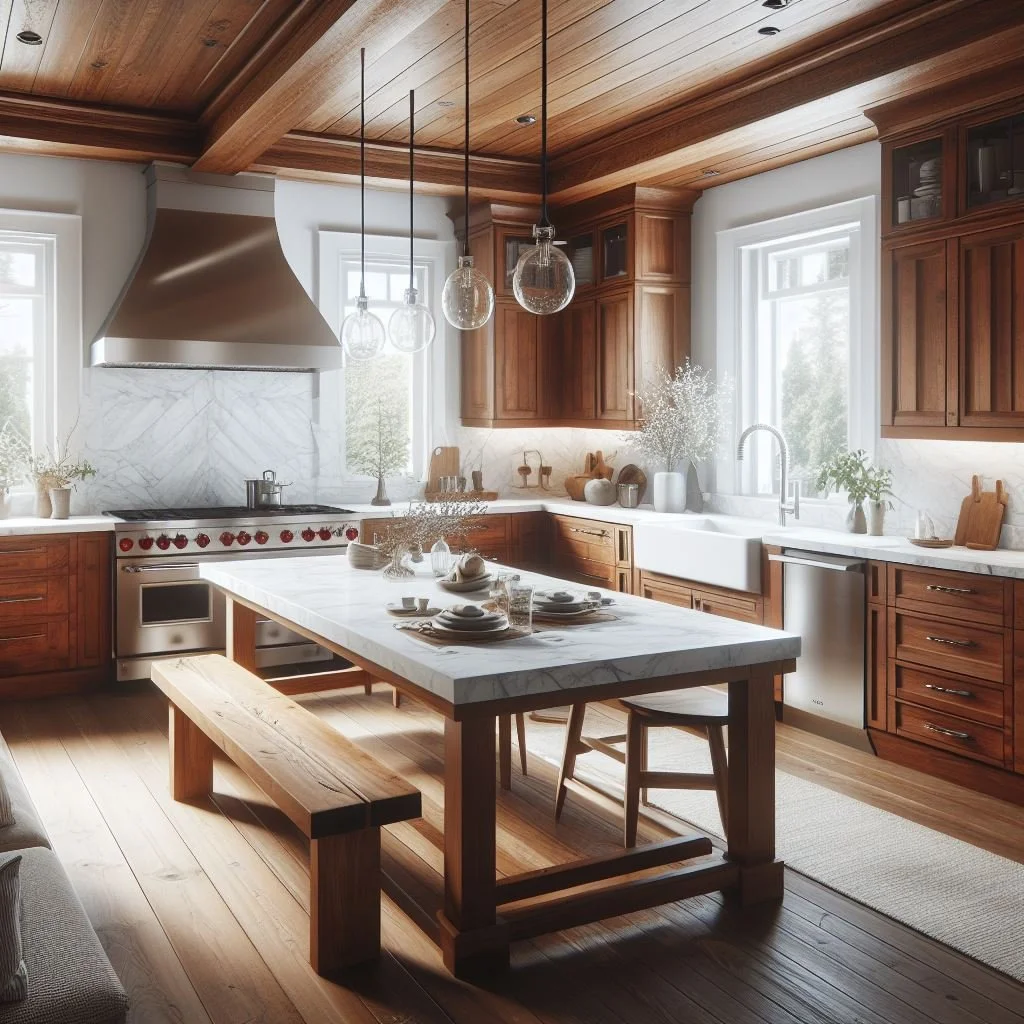 Rustic kitchen with wooden cabinets