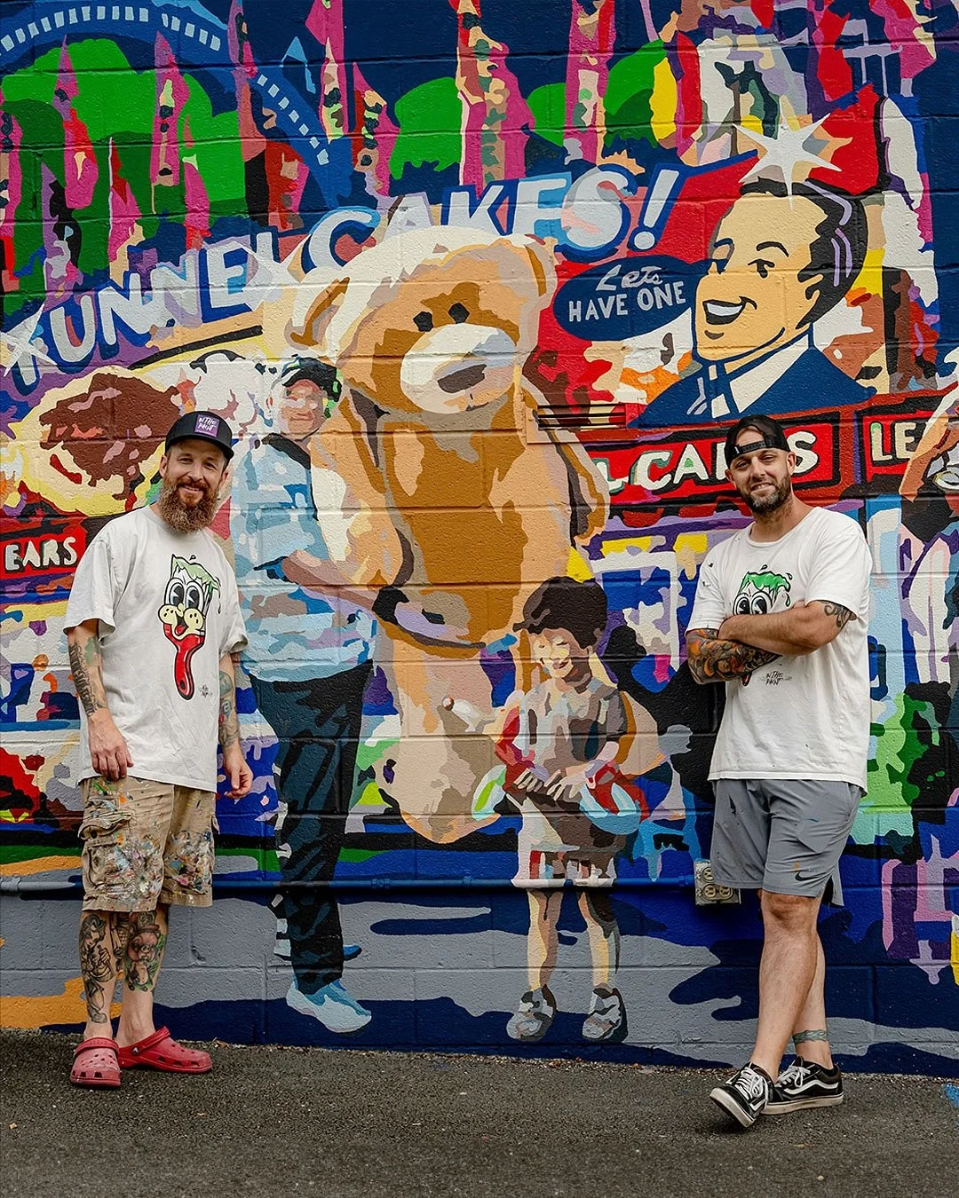 We hitting our poses.
Use this as some #selfie inspiration. The #MoCoFairMural brings the fair to one massive wall with the Ferris wheel, racing pigs, cows a plenty, the Big Cheese, and the one and only #MoCoFair monster truck of our dreams (literall