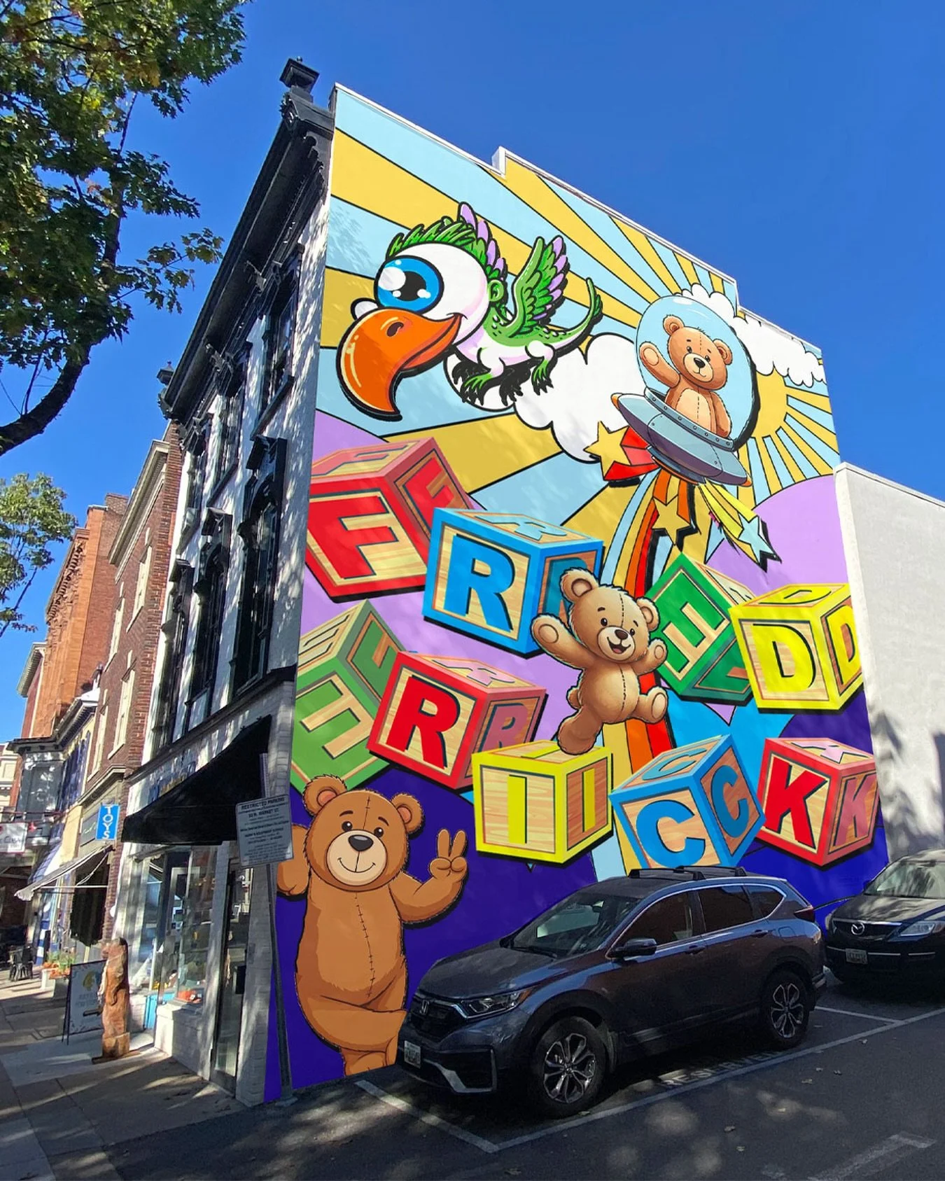 Not every mural idea makes it to the wall, but this one still sticks with us.

We think about it all the time when we&rsquo;re downtown. Frederick in wooden block letters, like the kind of toys you&rsquo;d find at Dancing Bear. A few playful bears wo