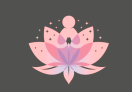 Stylized lotus flower with abstract human figure meditating